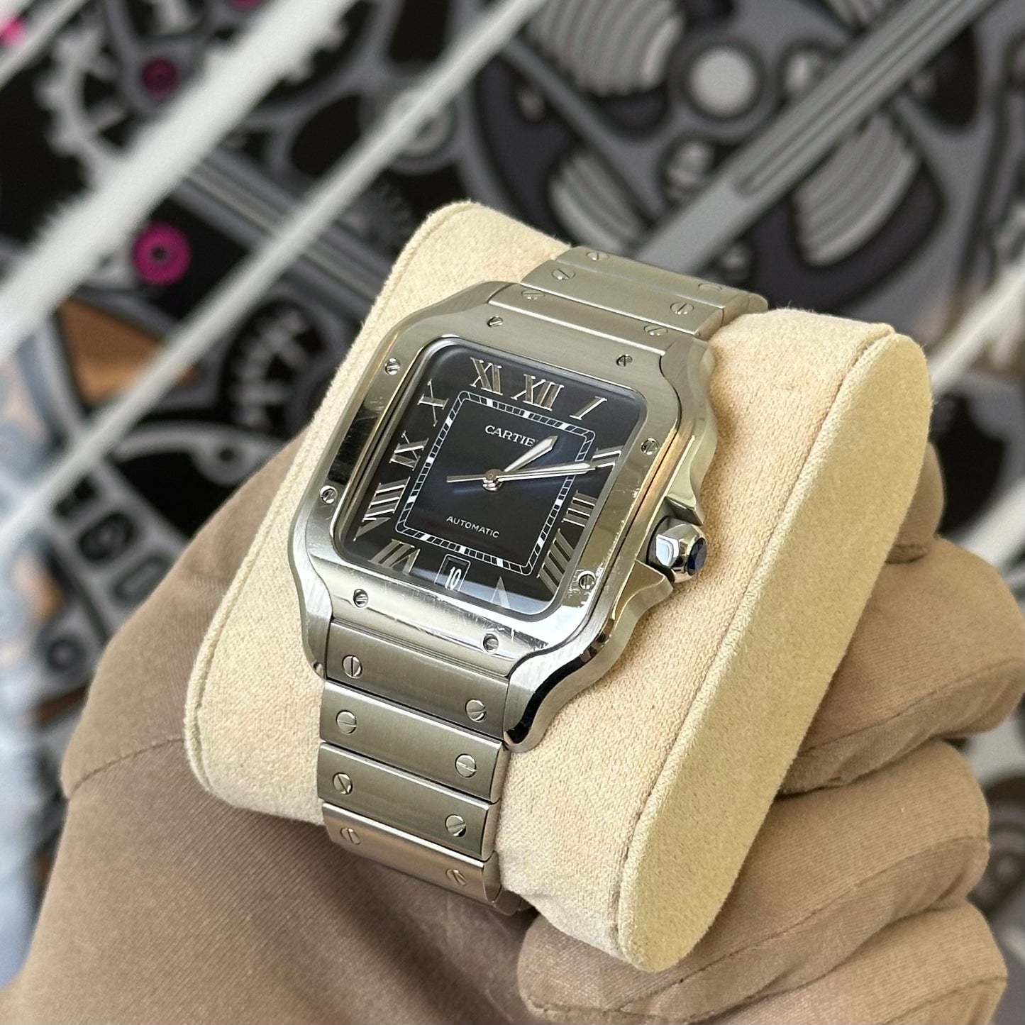 Cartier Santos Large Blue Dial WSSA0030