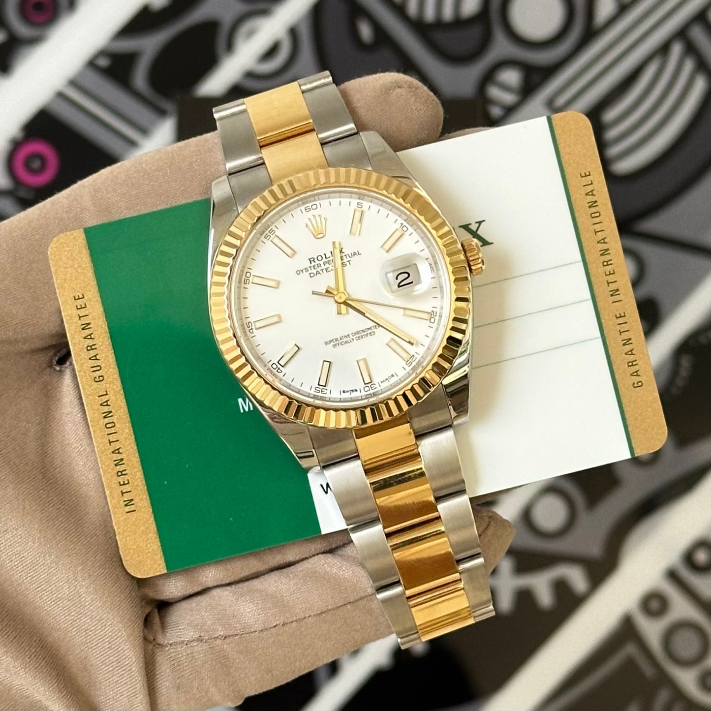 Rolex Datejust41 Two Tone Fluted Oyster White Dial 126333