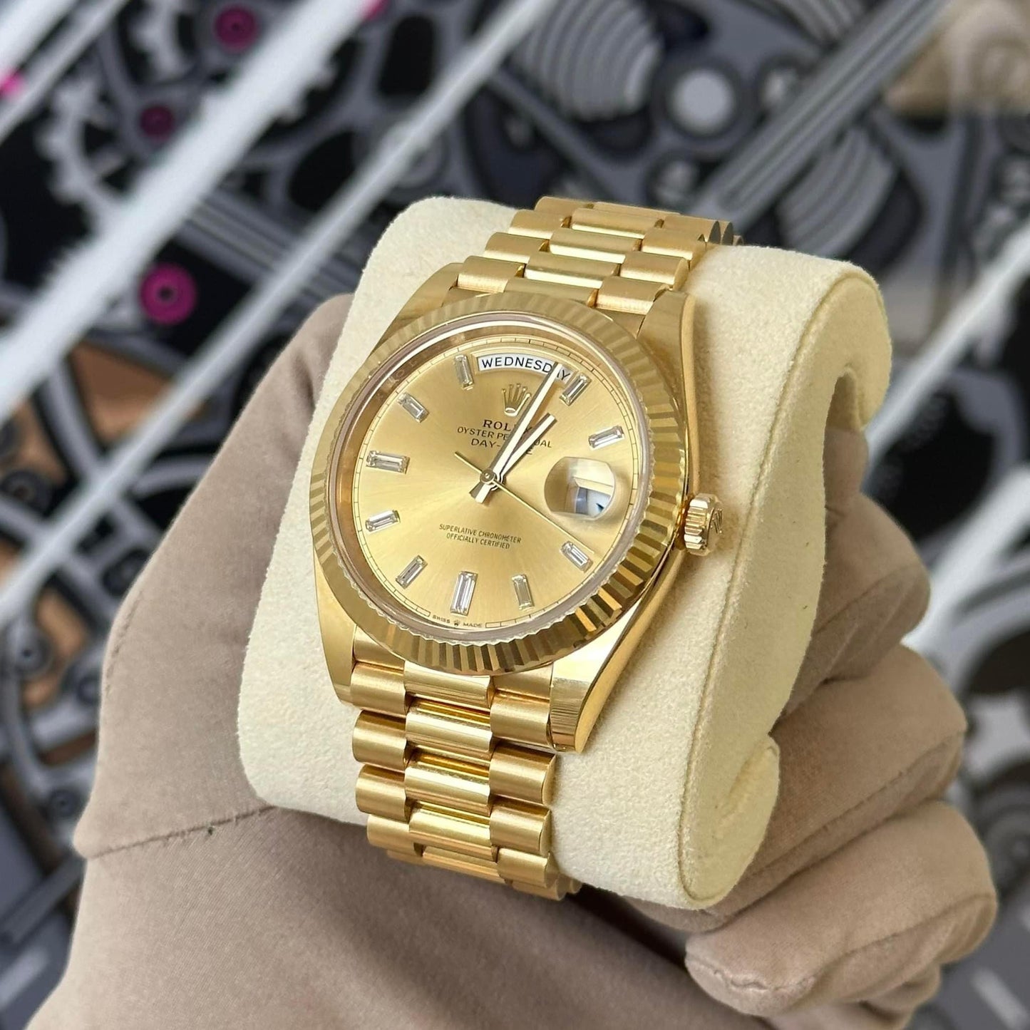 Rolex Day Date 40 President Champagne Baguette