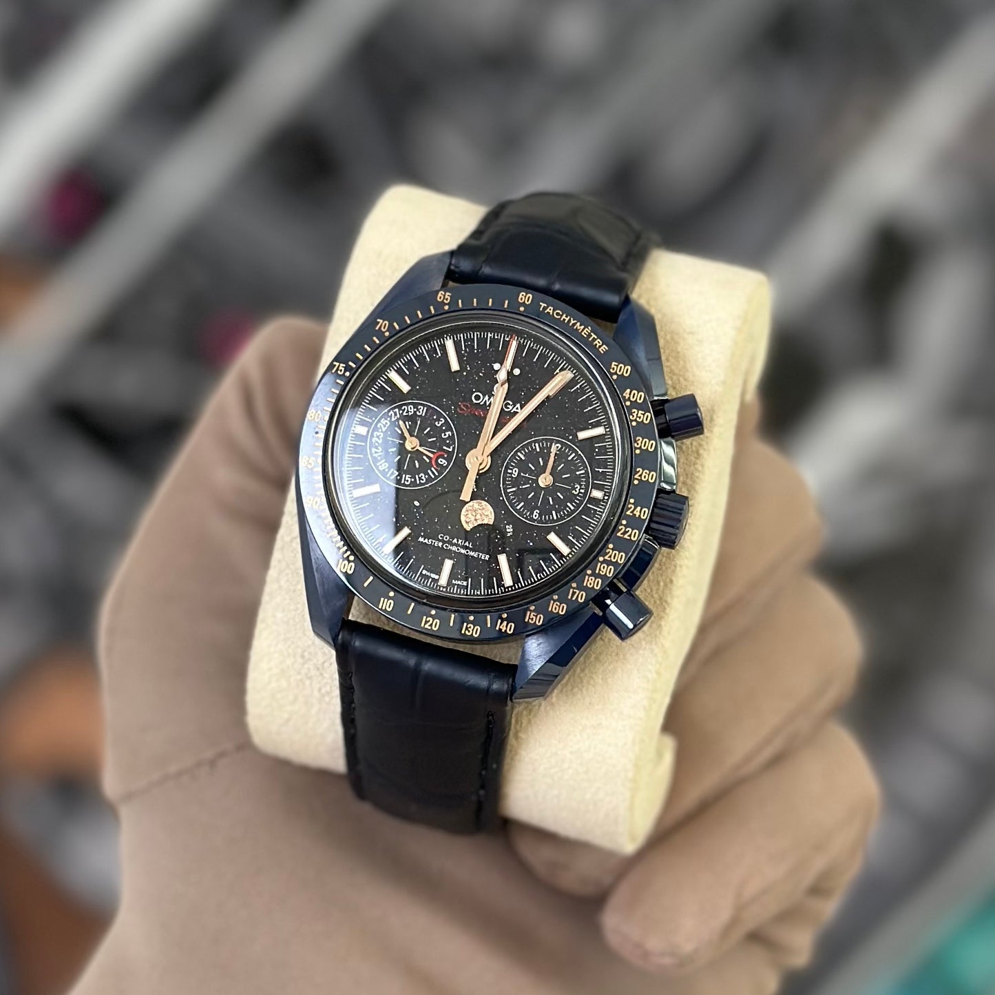 Omega Blue Side of The Moon Aventurine Moonphase 304.93.44.52.03.002