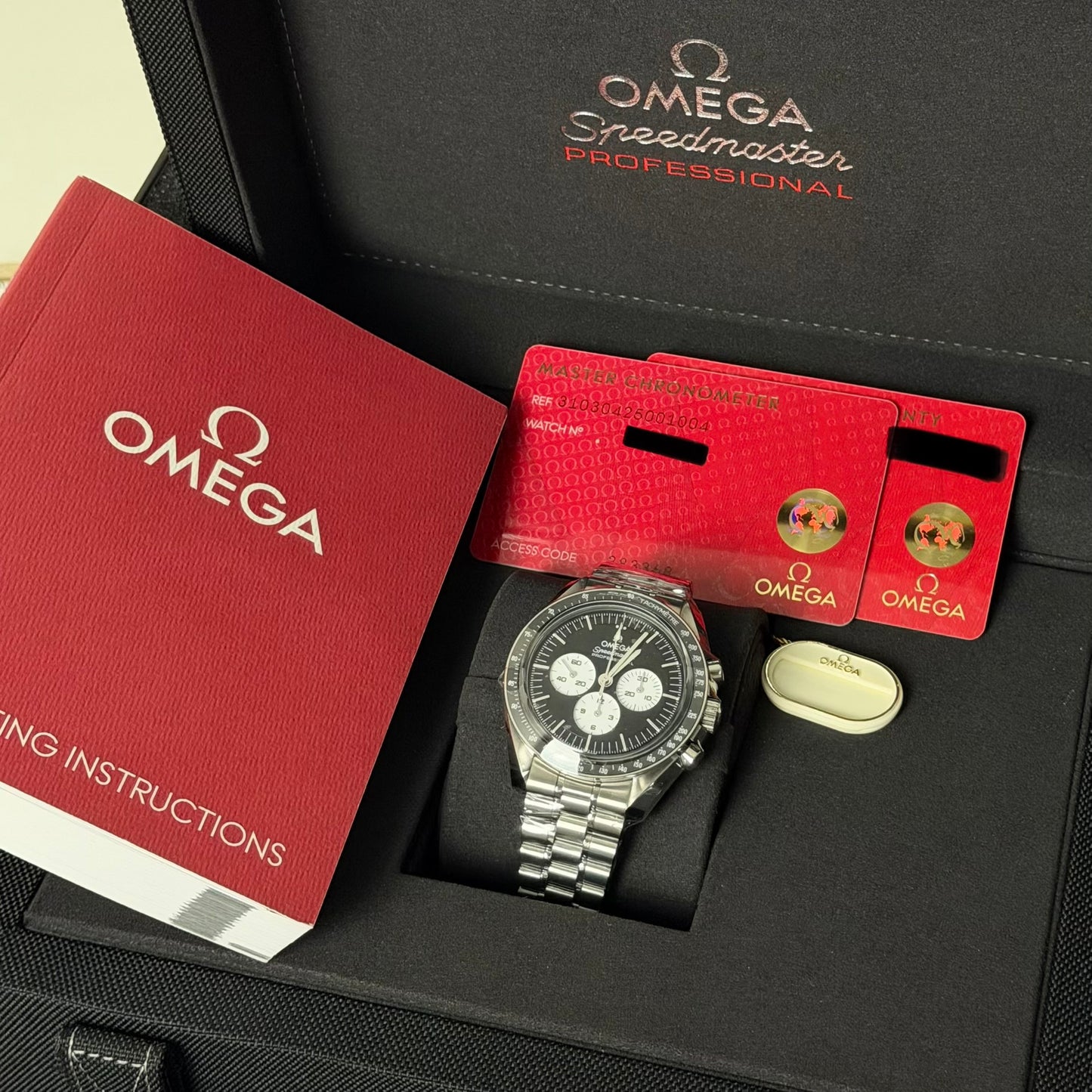 NEW Omega Speedmaster Moonwatch Black Dial 310.30.42.50.01.004