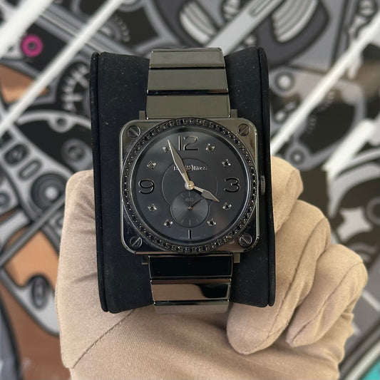 Bell & Ross S Phantom Quartz Ceramic Black Diamond BRS-98-PBCD-00908