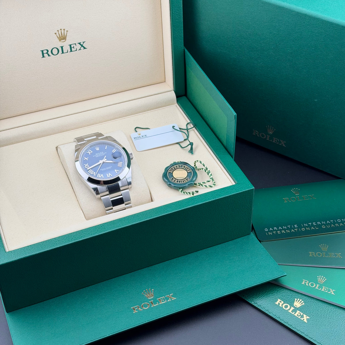 NEW Rolex Datejust 41 Azzurro Blue Roman 126300