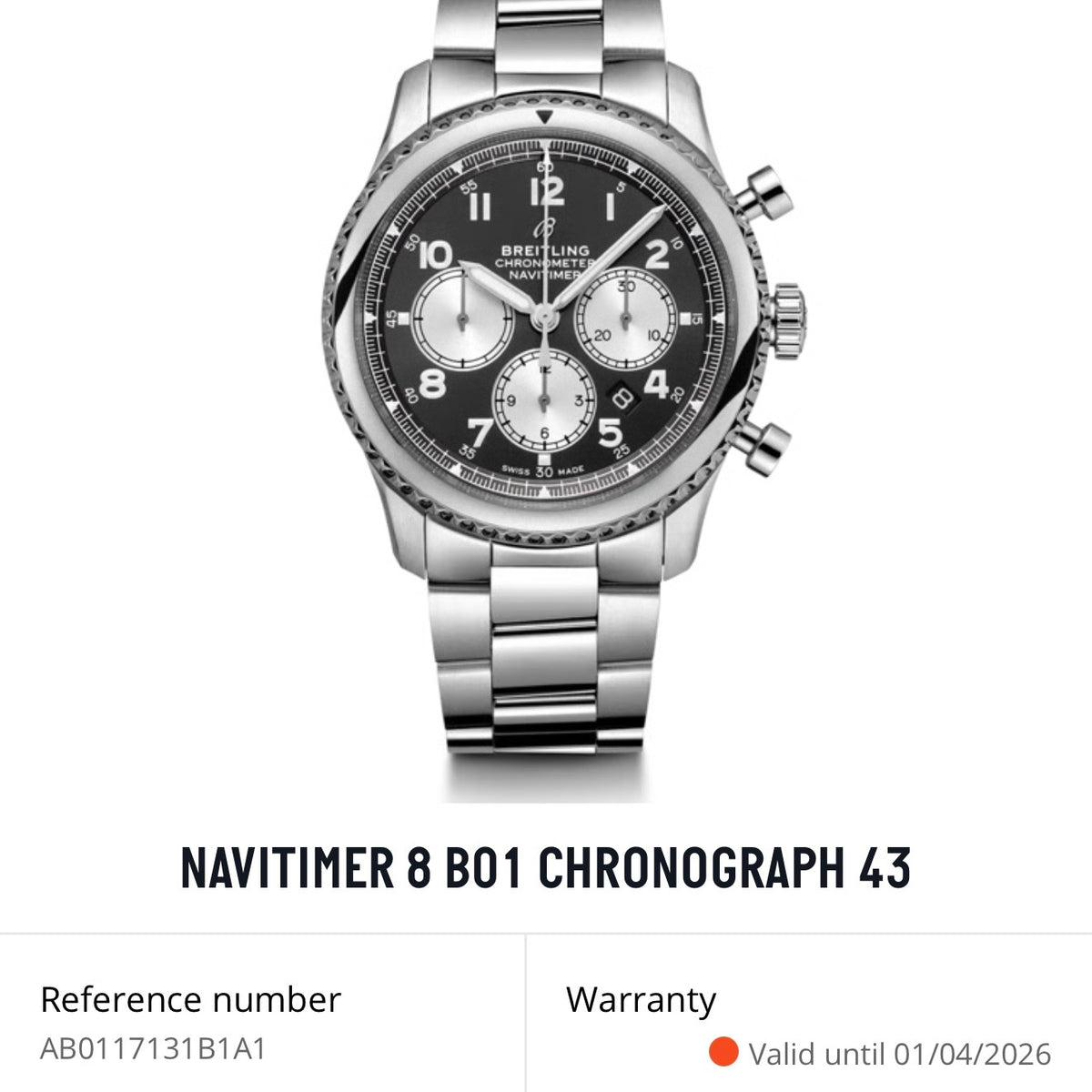 Breitling Navitimer 8 B01 Chronograph 43 AB0117131B1A1