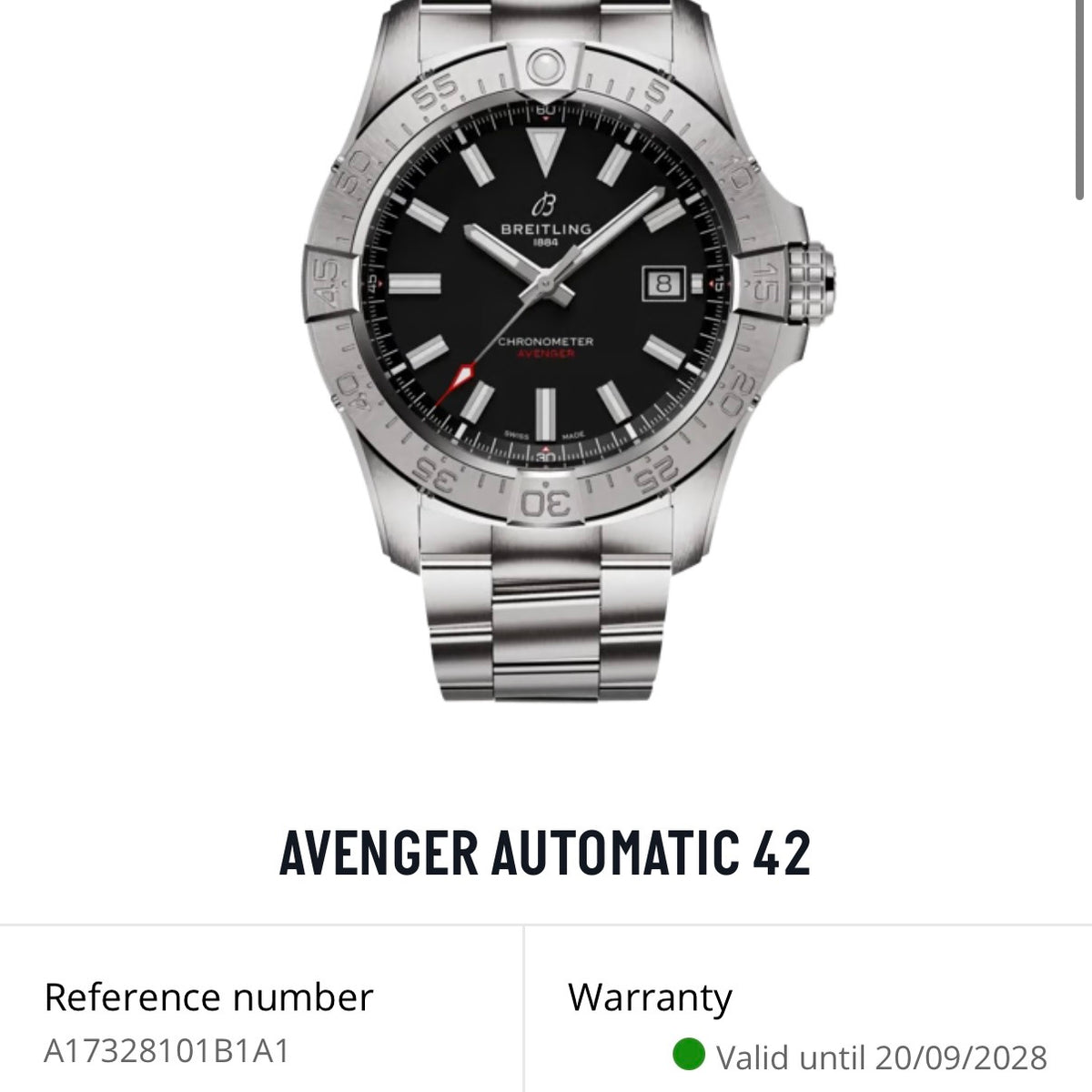 NEW Breitling Avenger Automatic A17328