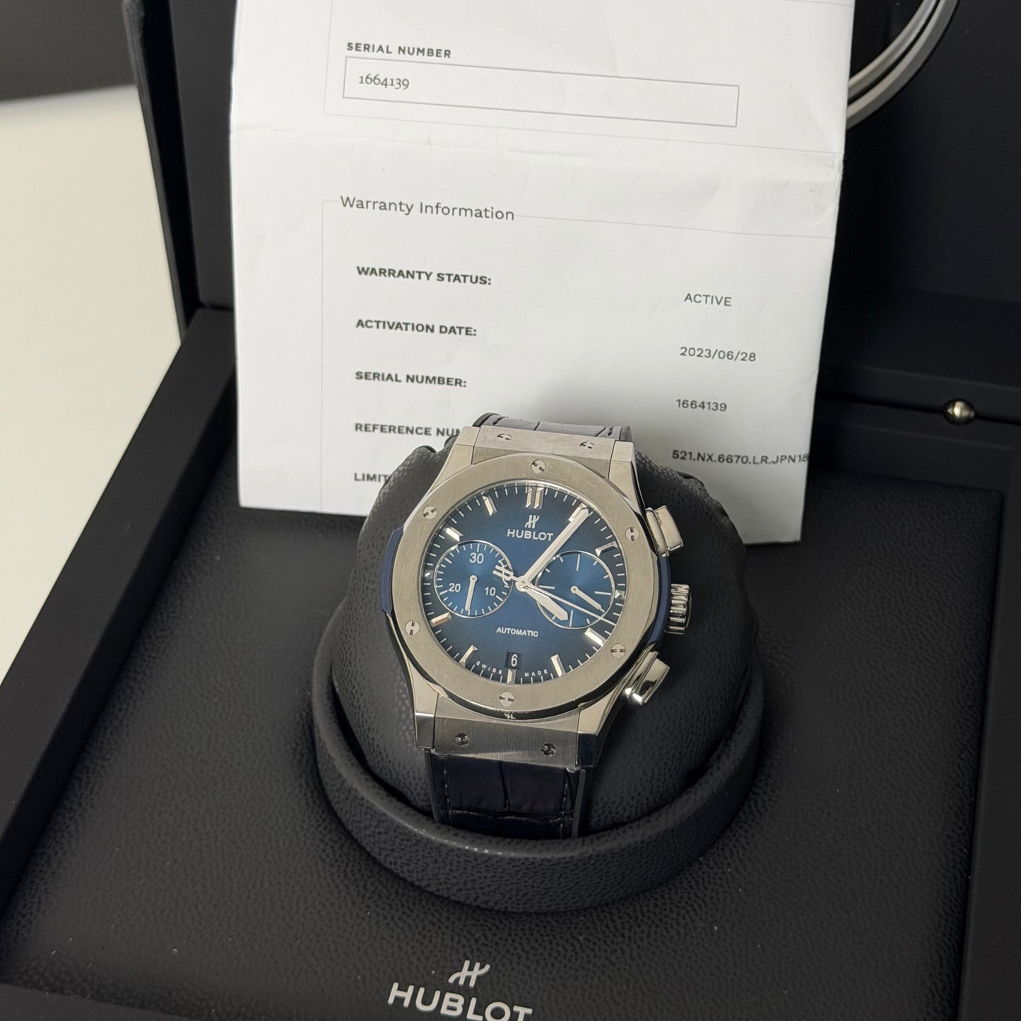 Hublot Classic Fusion Chronograph Titanium Deep Blue 521.NX.6670.LR.JPN18