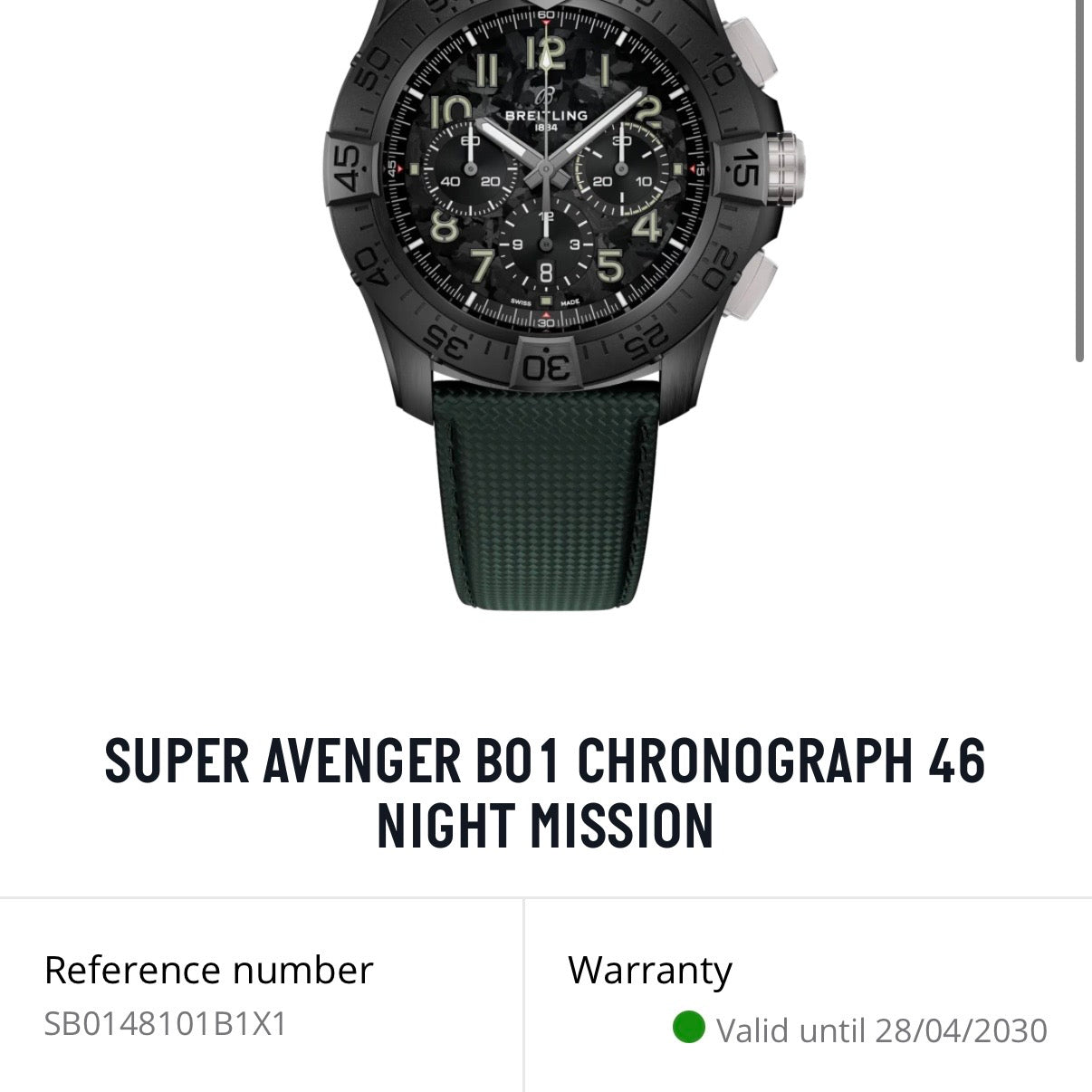 Breitling Super Avenger B01 Night Mission SB0148