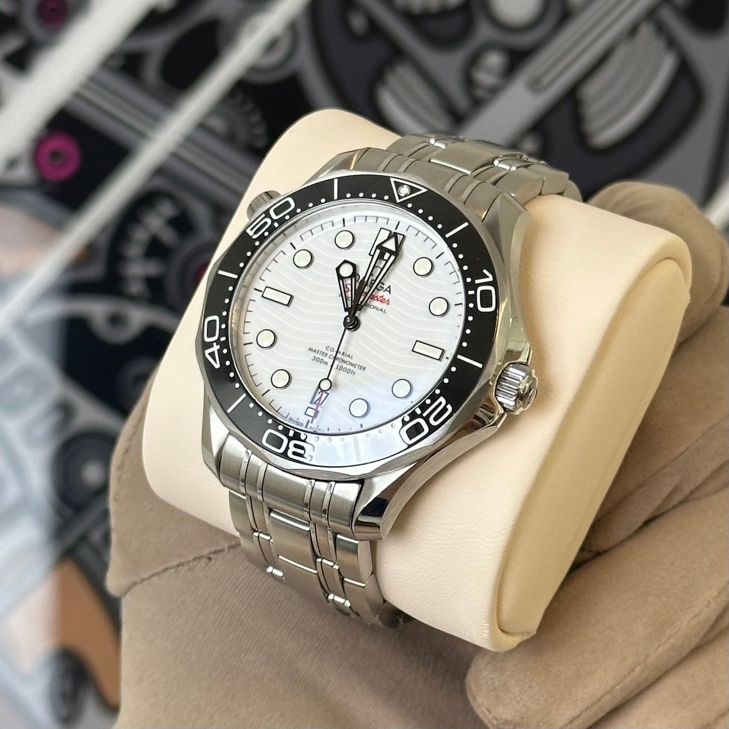 Omega Seamaster White Wave Dial 210.30.42.20.04.001