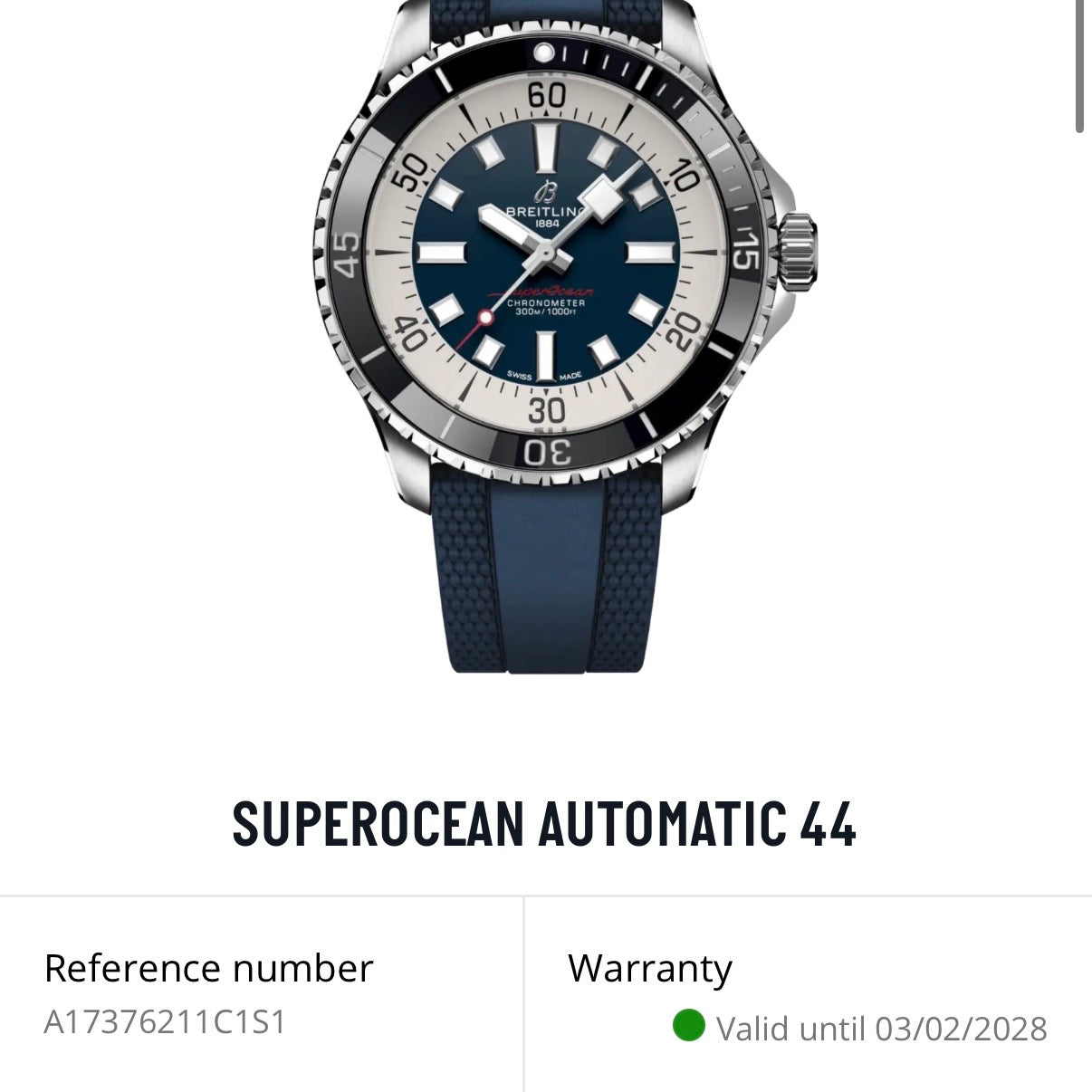 NEW Breitling Superocean 44 A17376