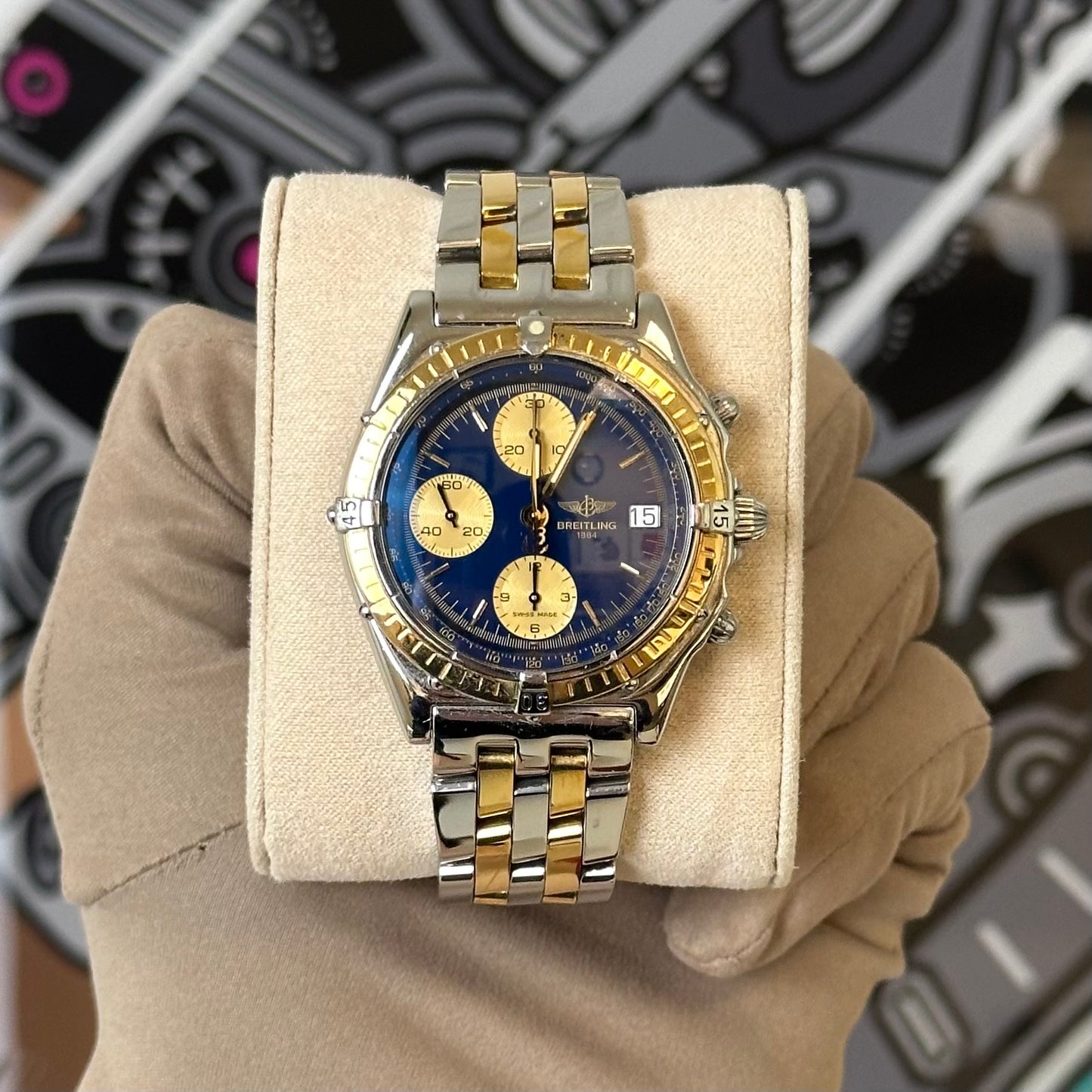 Breitling Chronomat Steel 18K Yellow Gold D13048