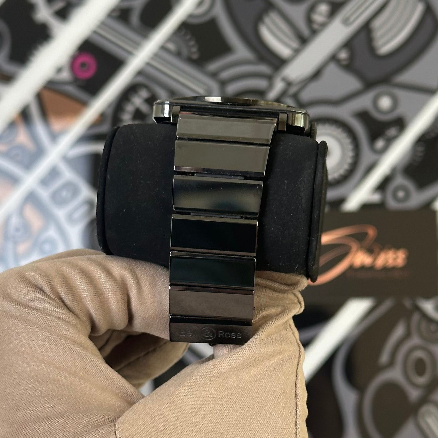 Bell & Ross S Phantom Quartz Ceramic Black Diamond BRS-98-PBCD-00908