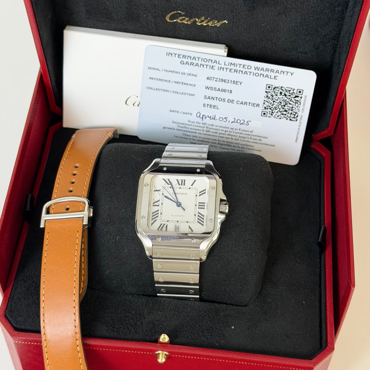 Cartier Santos Large White Dial WSSA0018