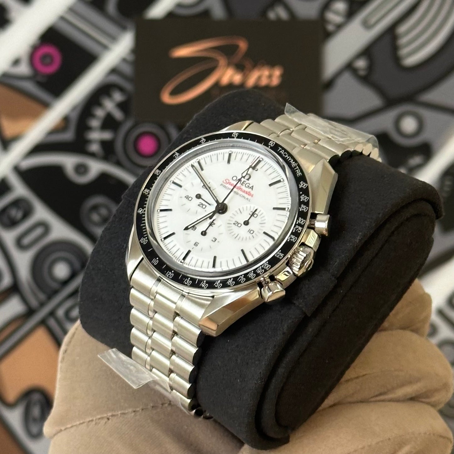 NEW Omega Speedmaster Moonwatch WHITE Dial 310.30.42.50.04.001