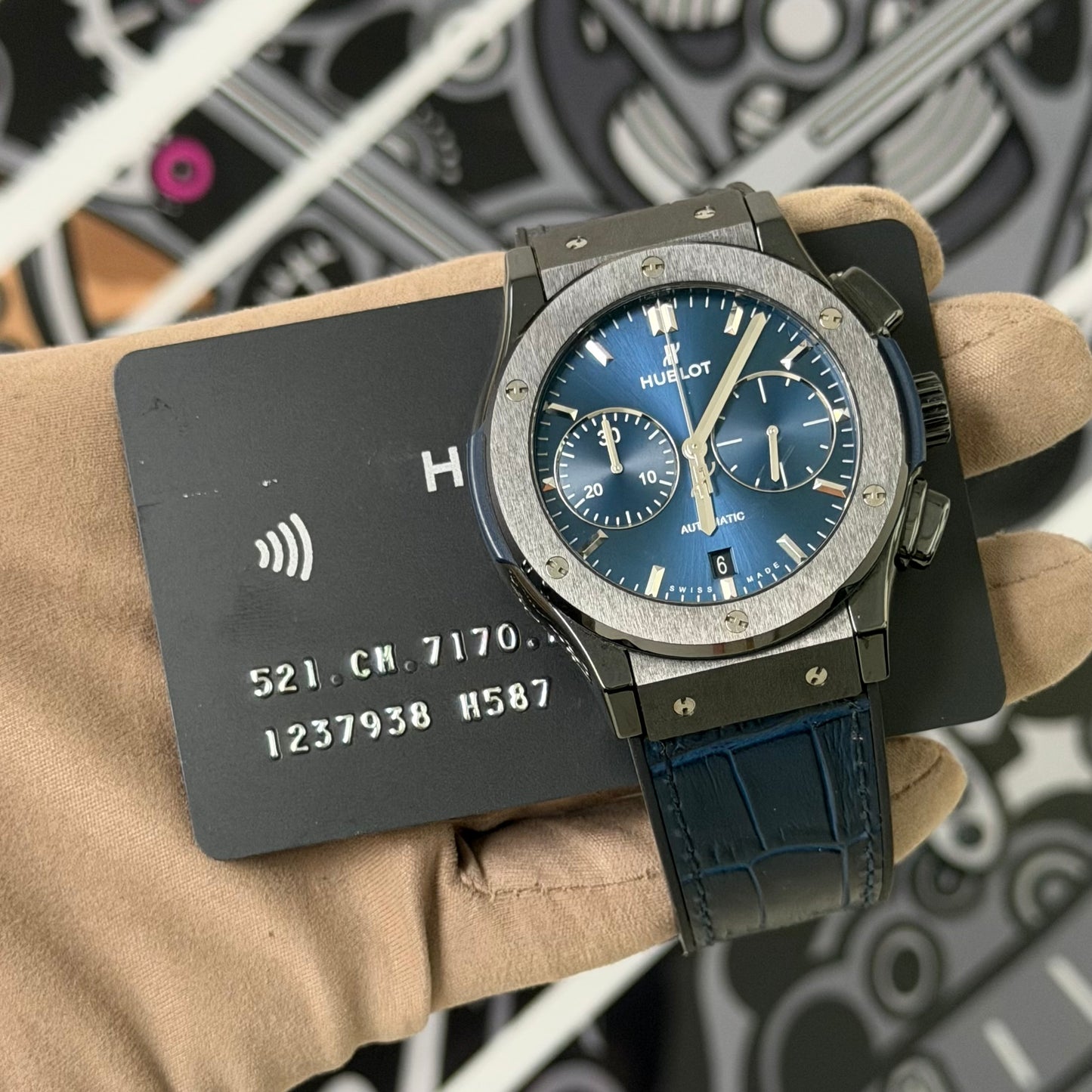 Hublot Classic Fusion Chronograph Ceramic Blue 521.CM.7170.LR
