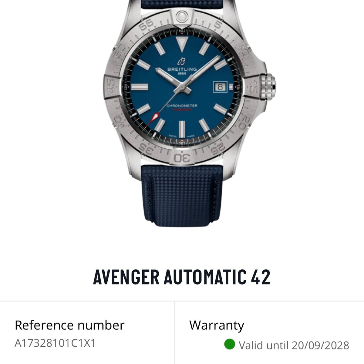NEW Breitling Avenger Automatic A17328