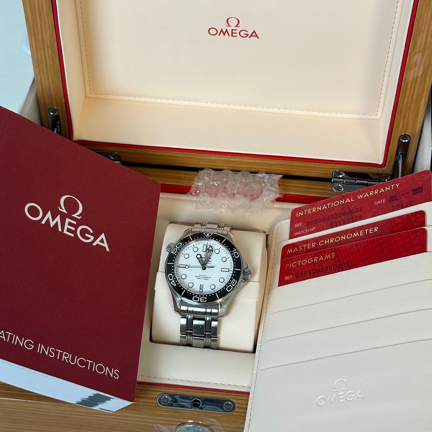 Omega Seamaster White Wave Dial 210.30.42.20.04.001