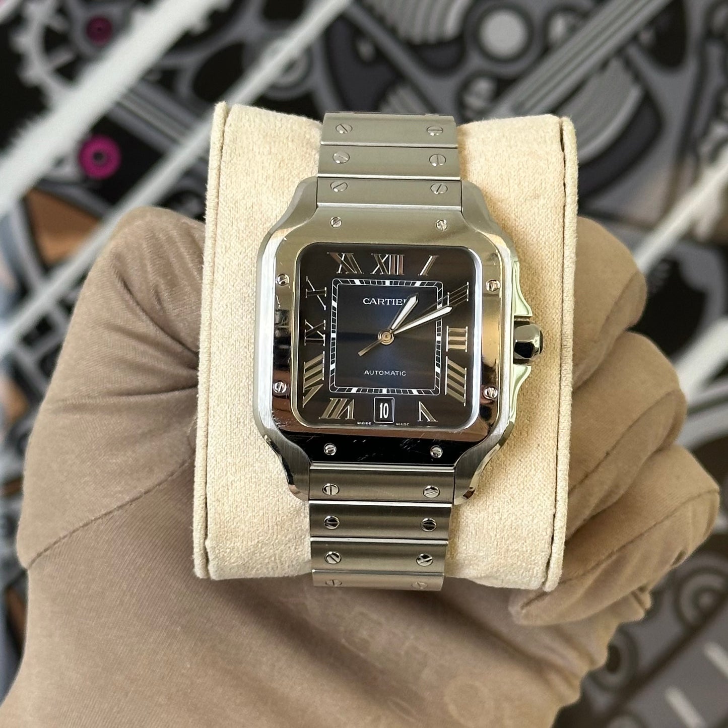 Cartier Santos Large Blue Dial WSSA0030