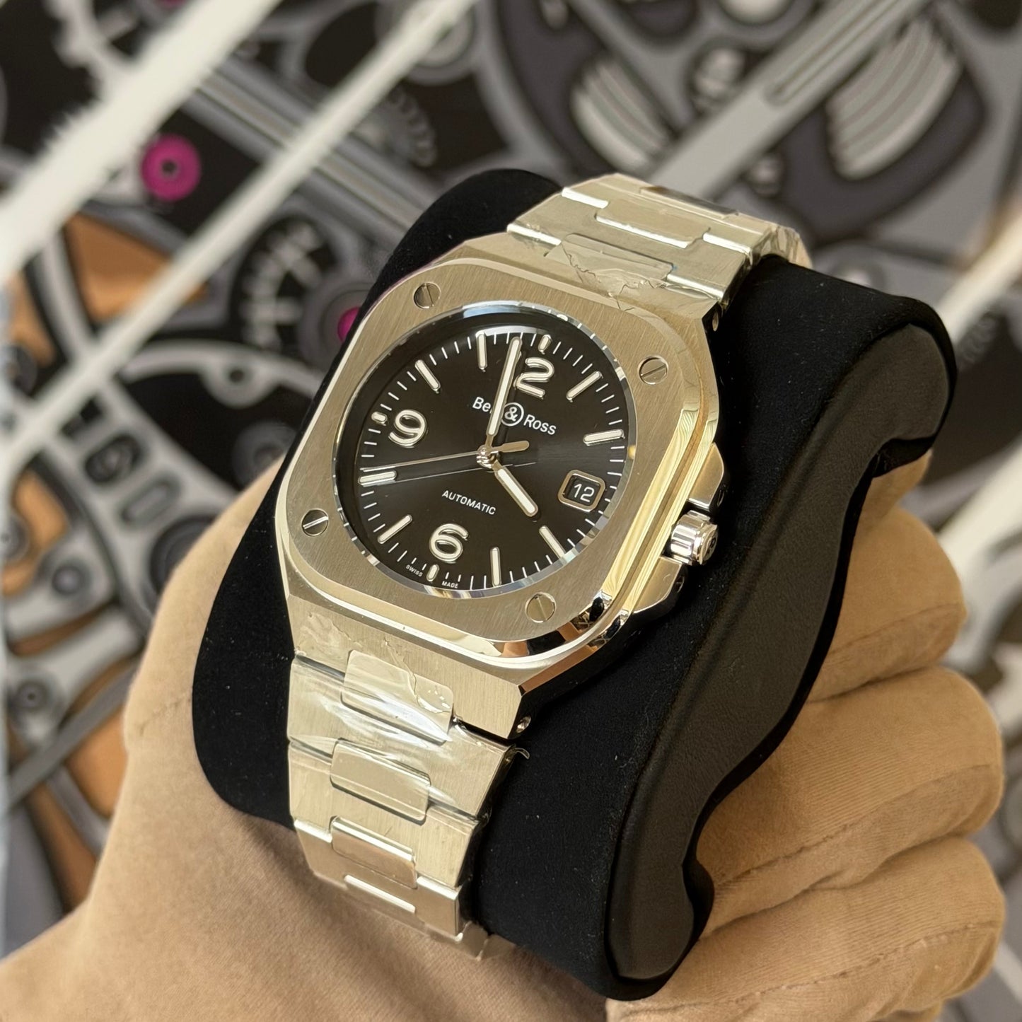 NEW Bell & Ross BR05 BR05A-BL-ST/SRB