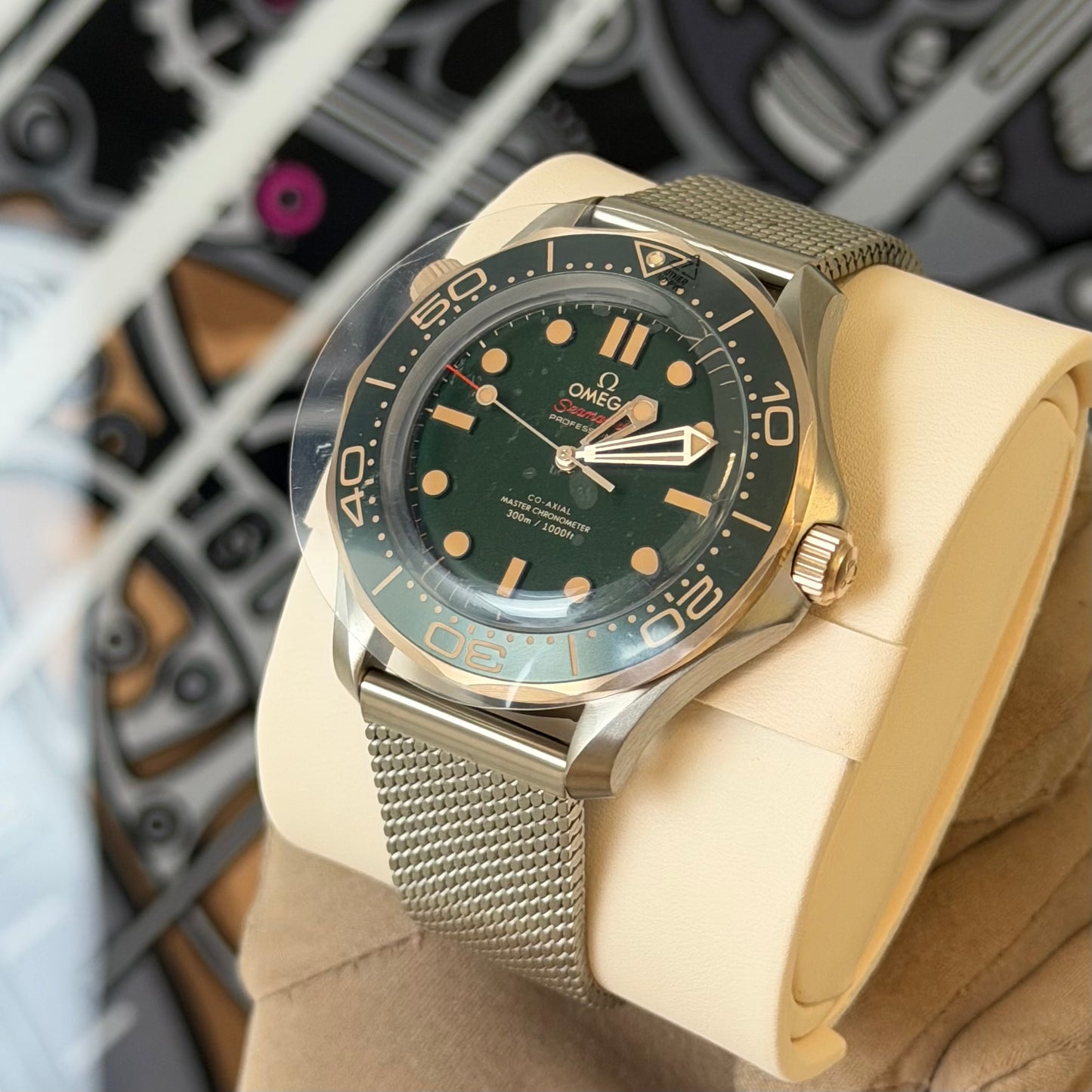 NEW Omega NTTD Bronze Gold Green Dial 210.90.42.20.10.001