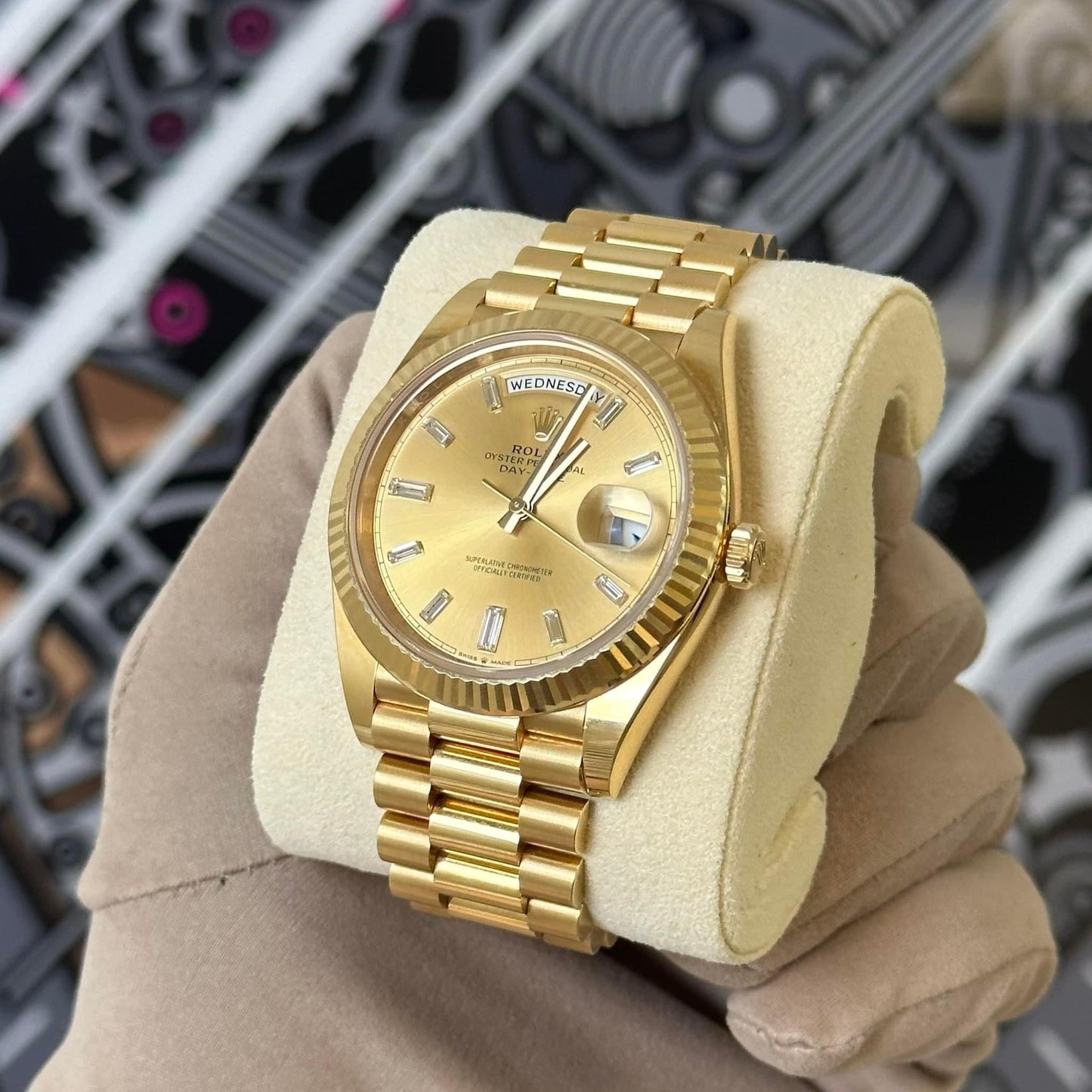 Rolex Day Date 40 President Champagne Baguette