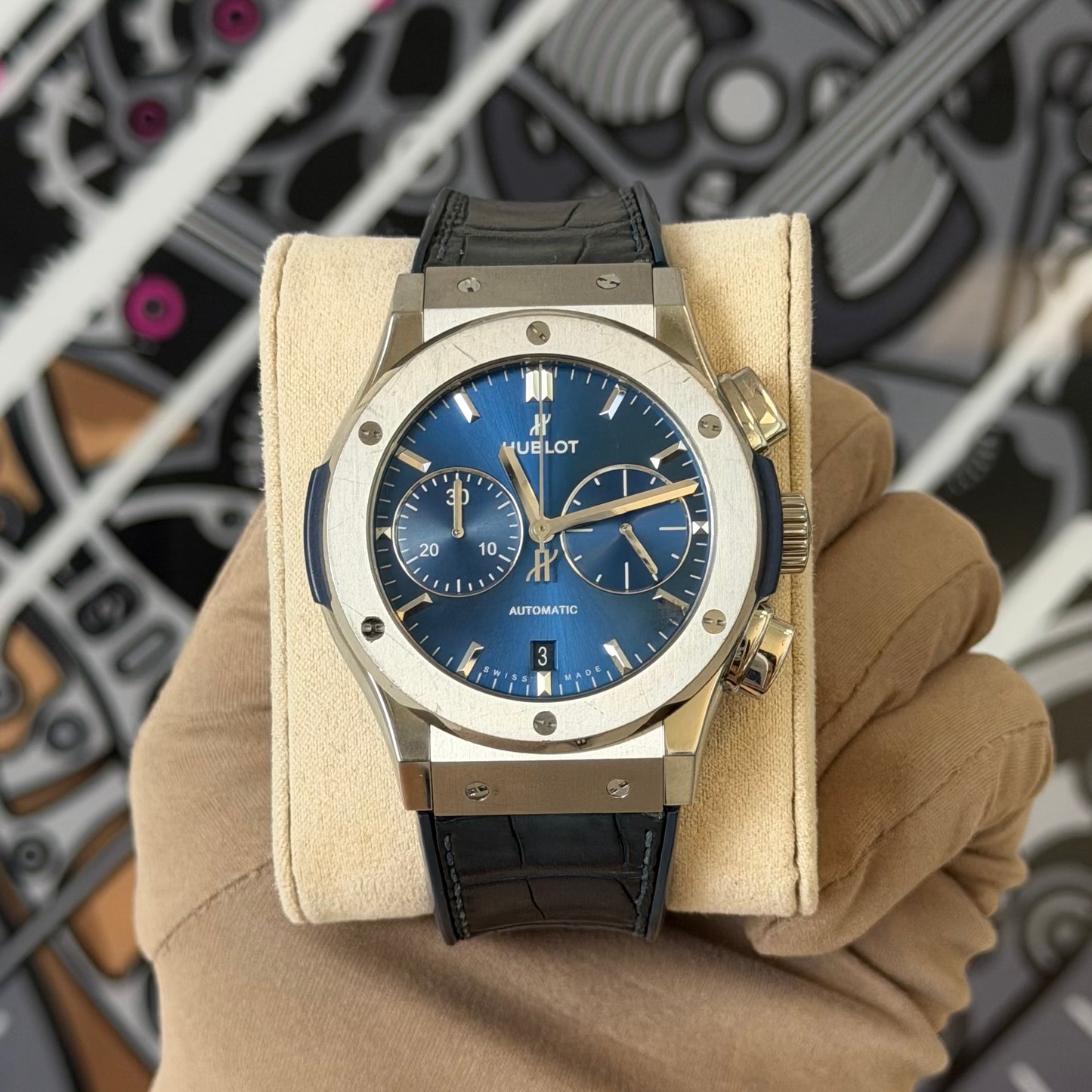 Hublot Fusion Chronograph Titanium Blue 521.NX.7170.LR
