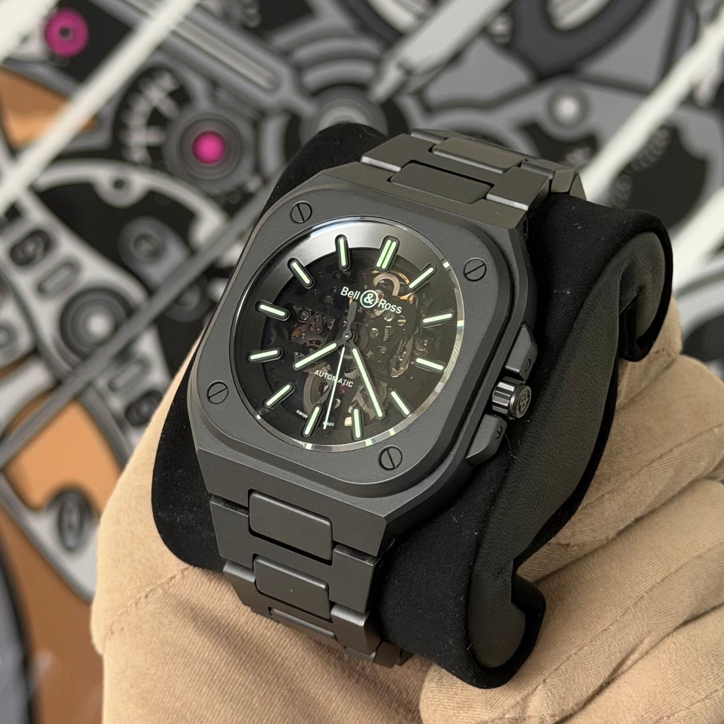 Bell & Ross BR05 Skeleton Black Lum Skeleton BR05A-BLM-SKCE/SCE