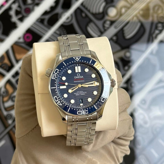 NEW Omega Seamaster Blue Wave Dial 210.30.42.20.03.001
