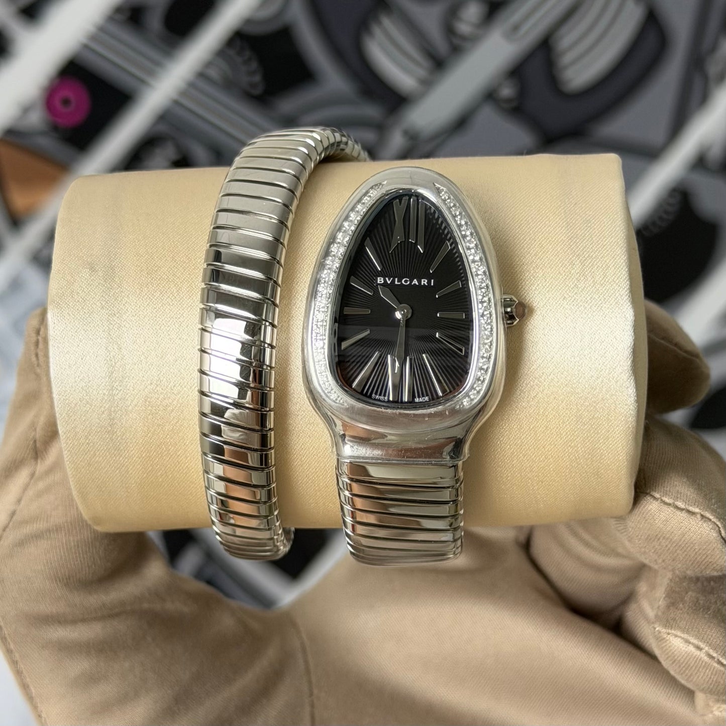 NEW Bvlgari Serpenti Tubogas Diamond Bezel 103434