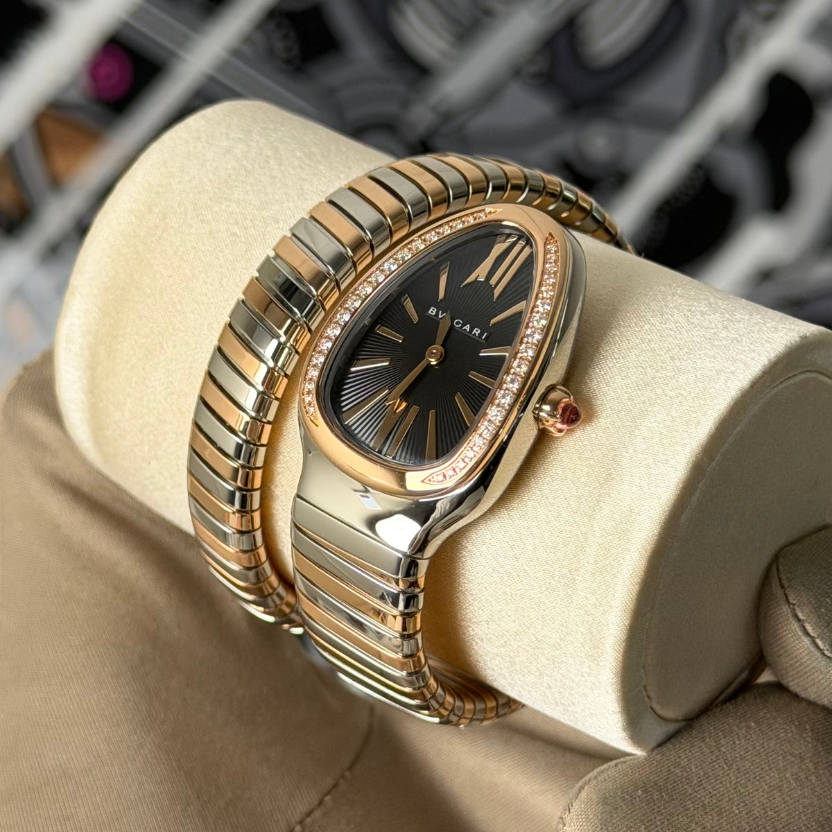 NEW Bvlgari Serpenti Tubogas Rose Gold Diamond 102098