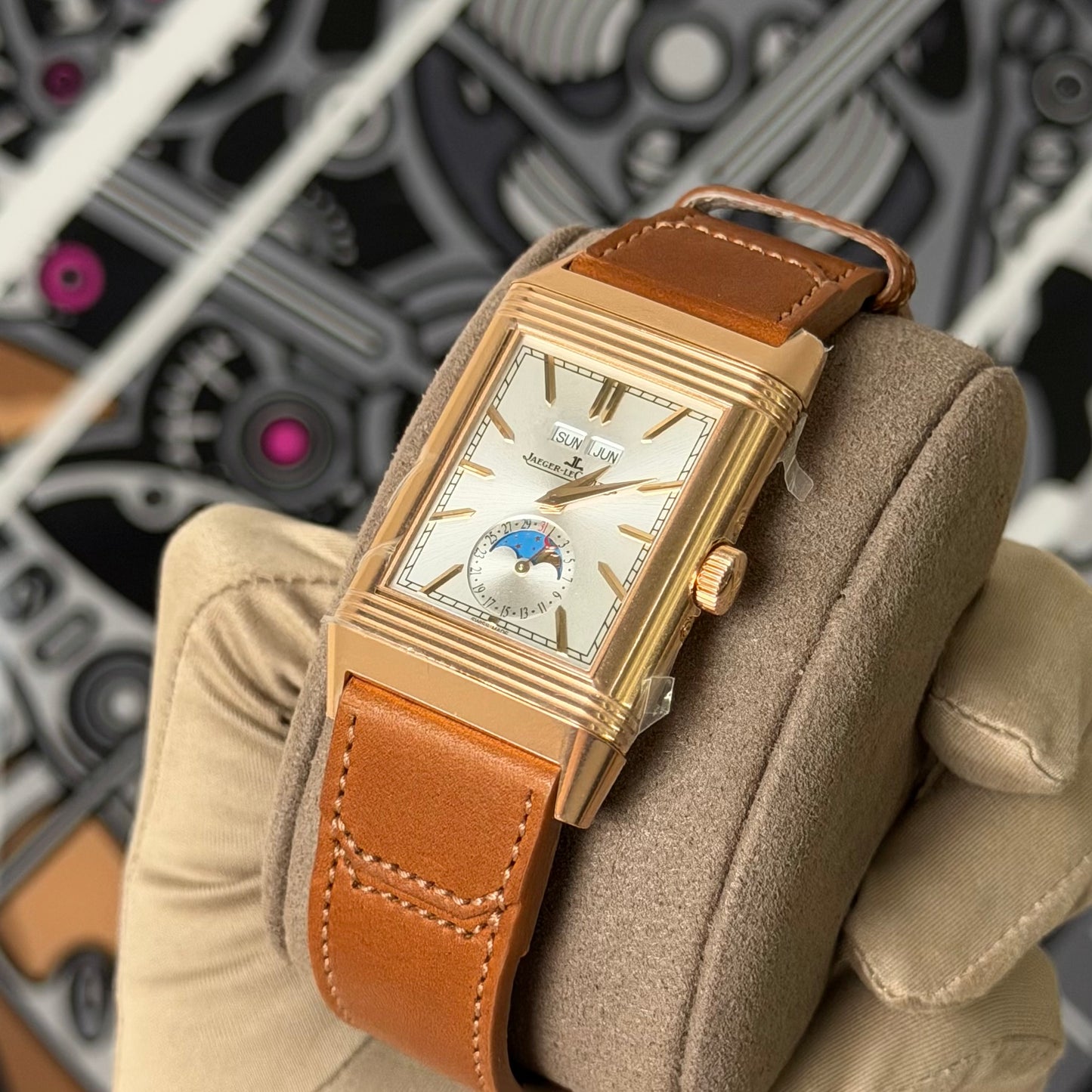 NEW JLC Reverso Tribute Duoface Calendar 18K Gold Q3912532