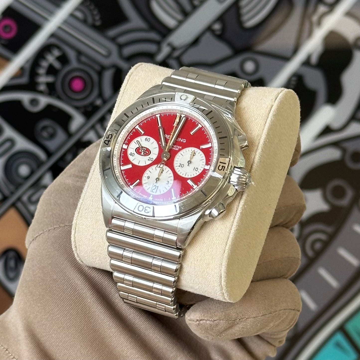 BNIB Breitling Chronomat B01 NFL Edition AB0134