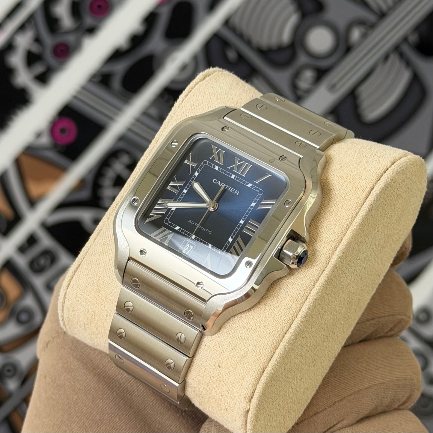 Cartier Santos Large Blue Dial WSSA0071