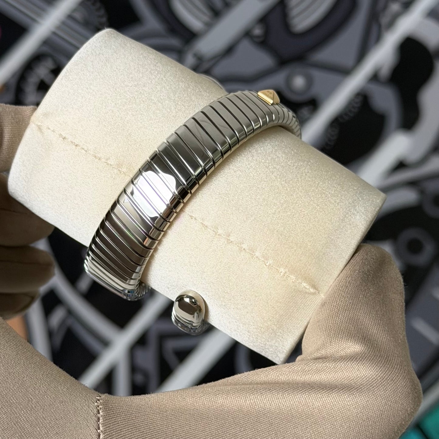 NEW Bvlgari Serpenti Tubogas 18K Gold & Steel 104301