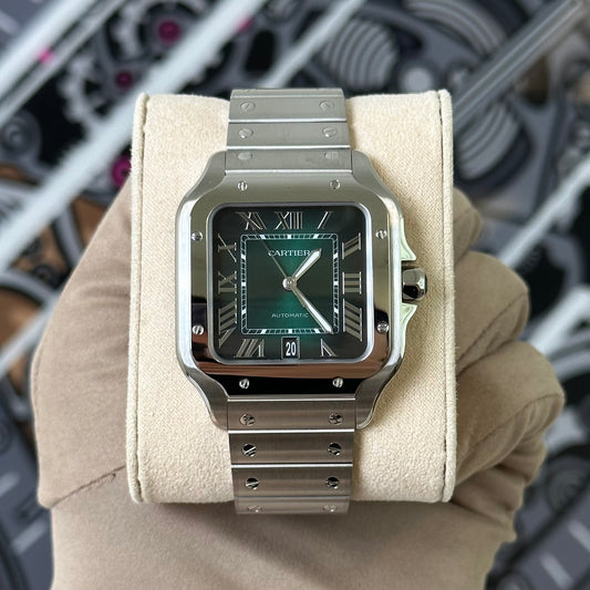 NEW Cartier Large Green Santos WSSA0062