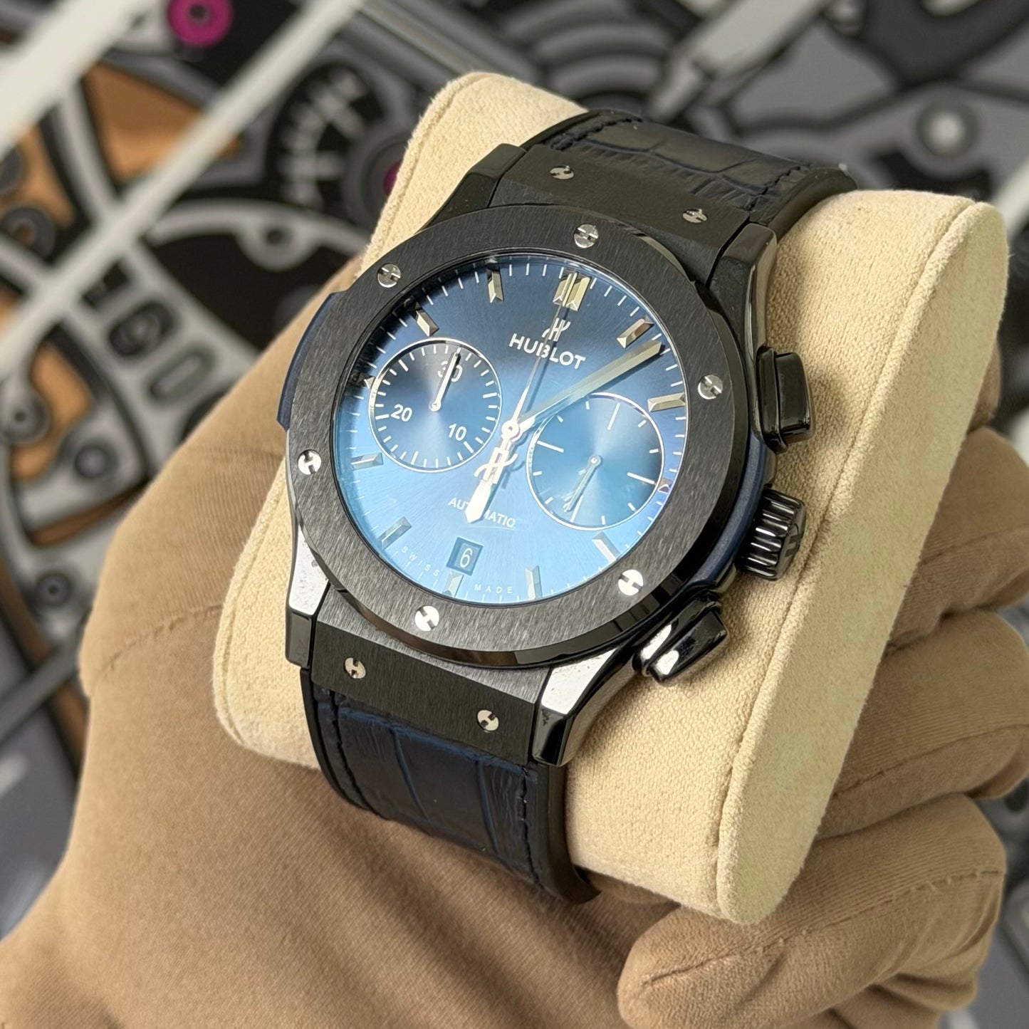 Hublot Classic Fusion Chronograph Ceramic Blue 521.CM.7170.LR