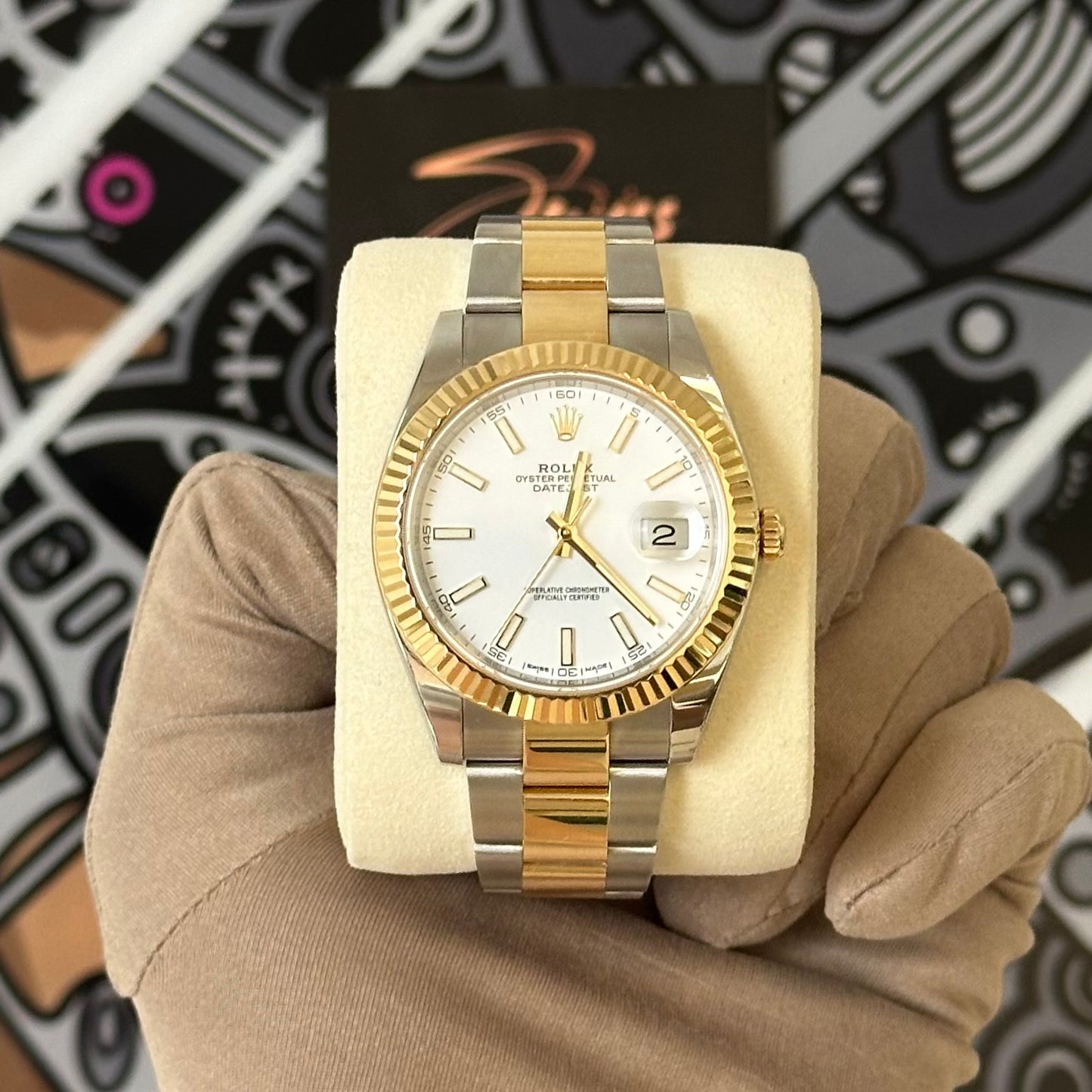Rolex Datejust41 Two Tone Fluted Oyster White Dial 126333