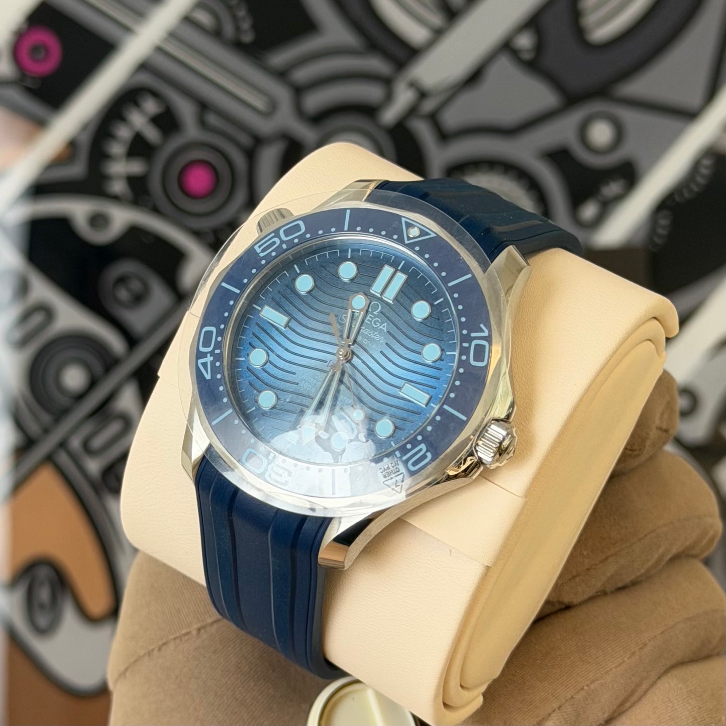 NEW Omega Seamaster Diver 300m Summer Blue 210.32.42.20.03.002