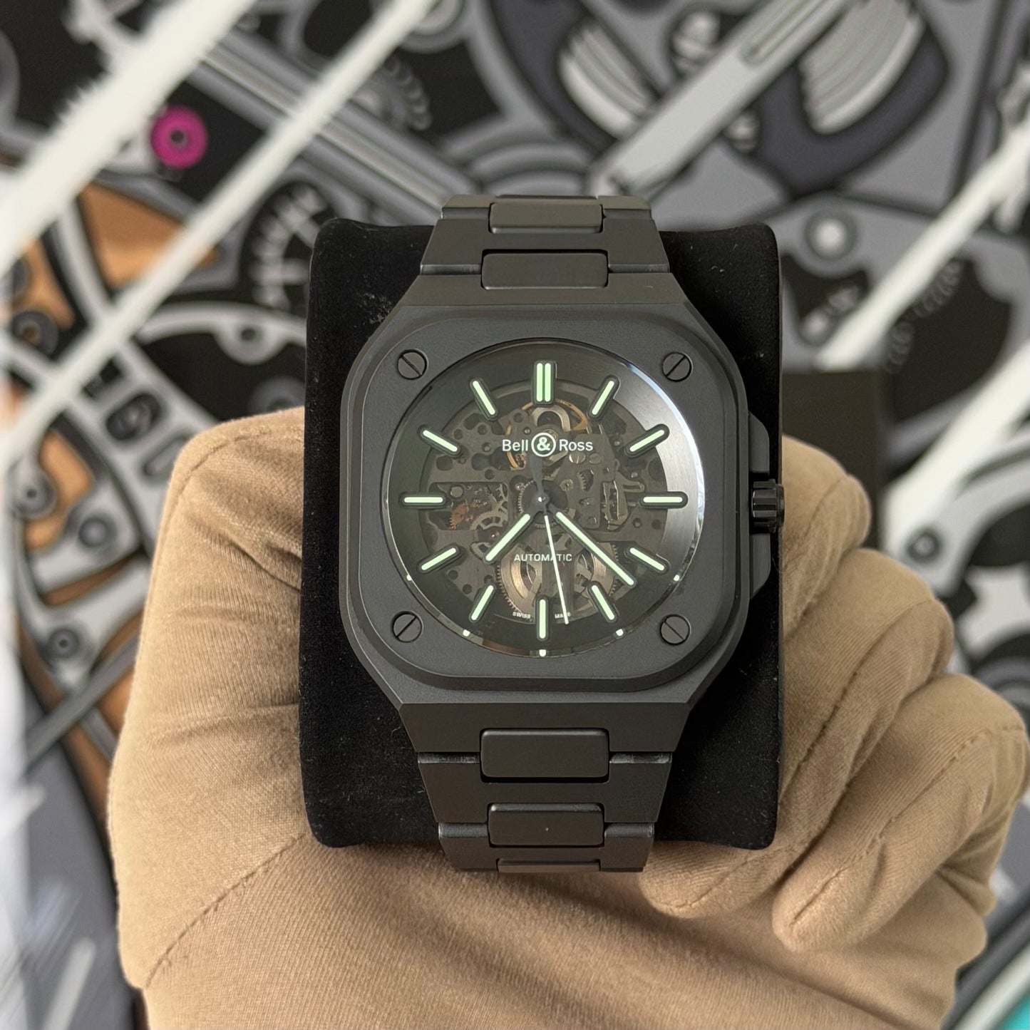 Bell & Ross BR05 Skeleton Black Lum Skeleton BR05A-BLM-SKCE/SCE