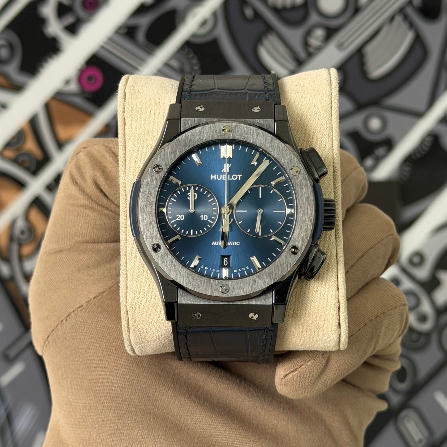 Hublot Classic Fusion Chronograph Ceramic Blue 521.CM.7170.LR