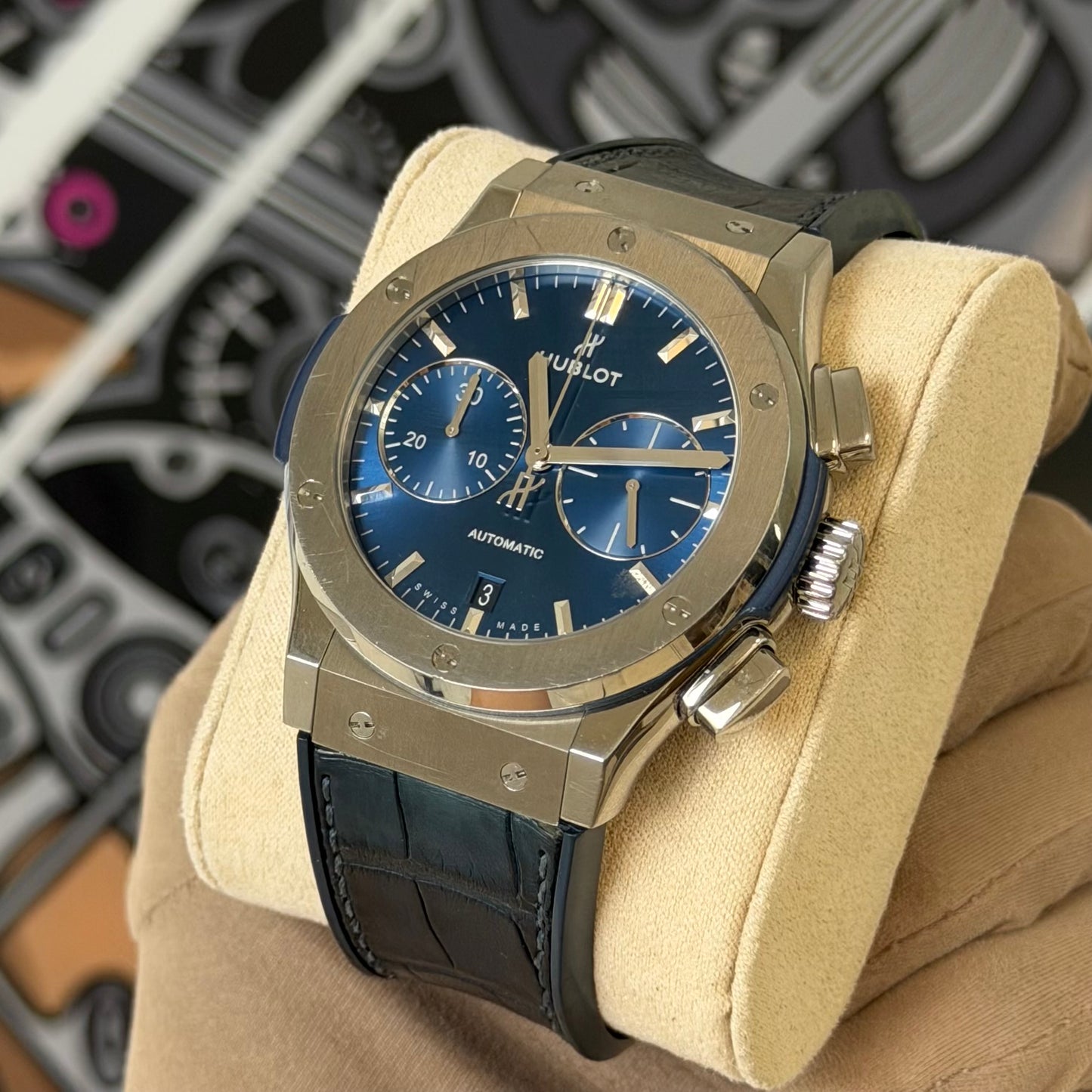 Hublot Fusion Chronograph Titanium Blue 521.NX.7170.LR