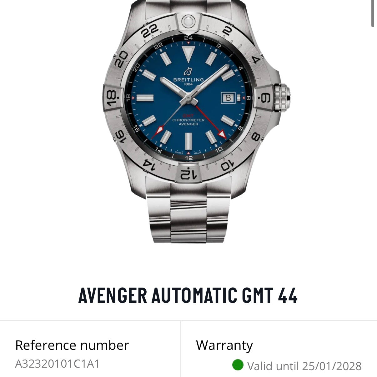 NEW Breitling Avenger GMT 44 A32320