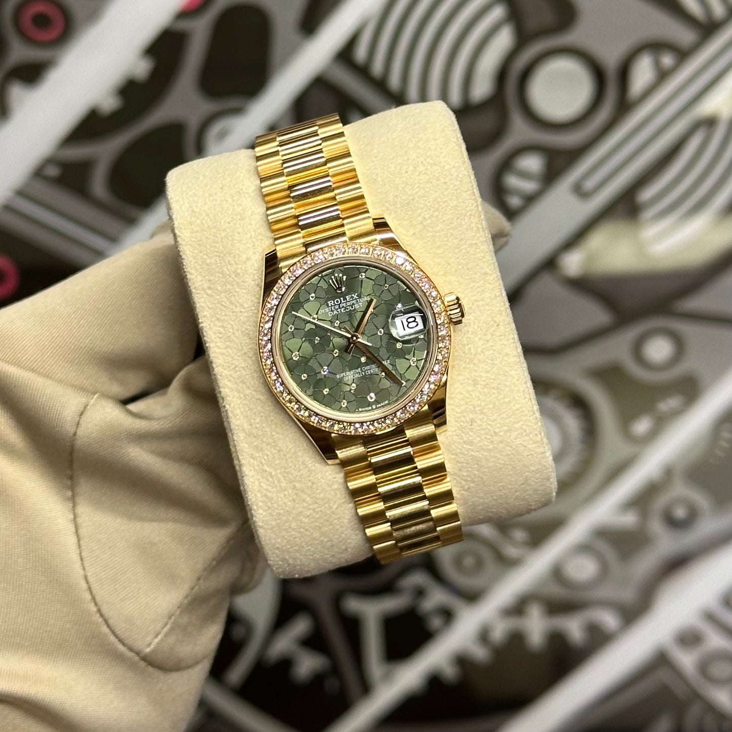Rolex DJ31 Yellow Gold Floral Diamond Dial 278288RBR