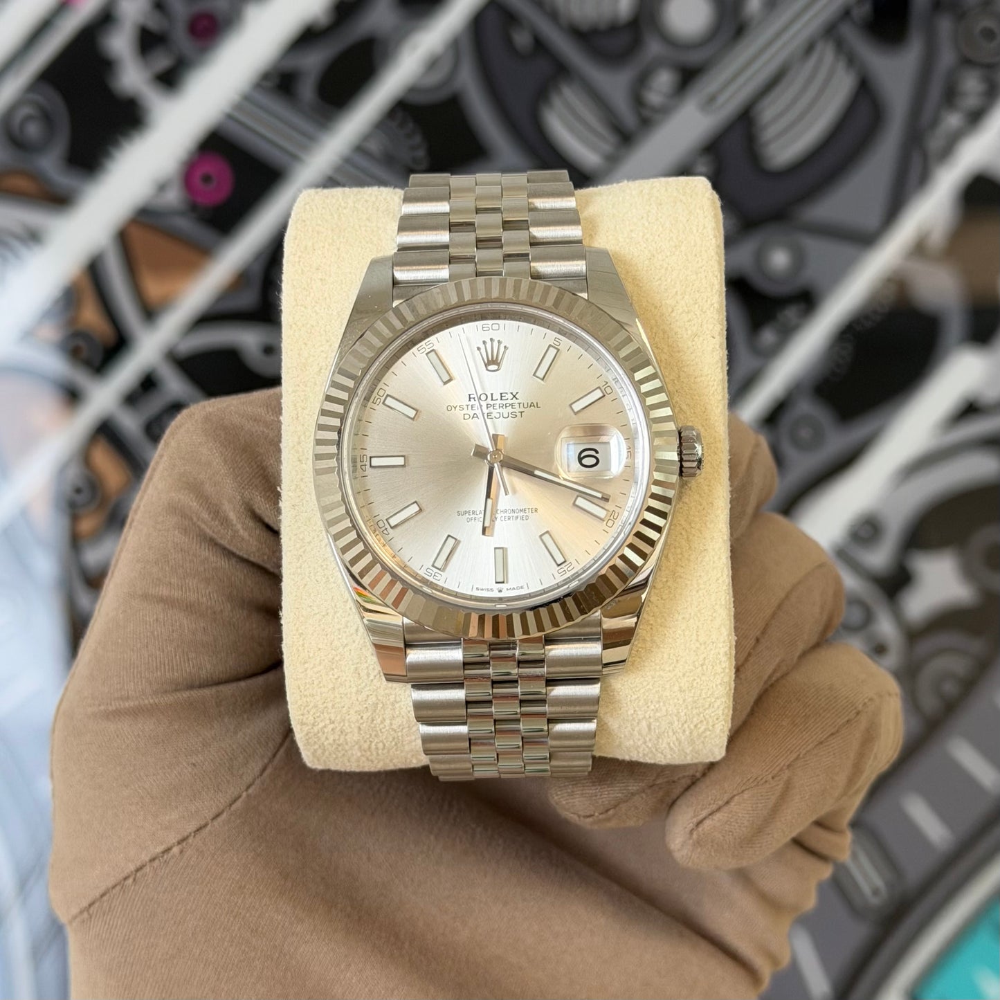 Rolex DJ41 Silver Stick Fluted Jubilee 126334 (2024)
