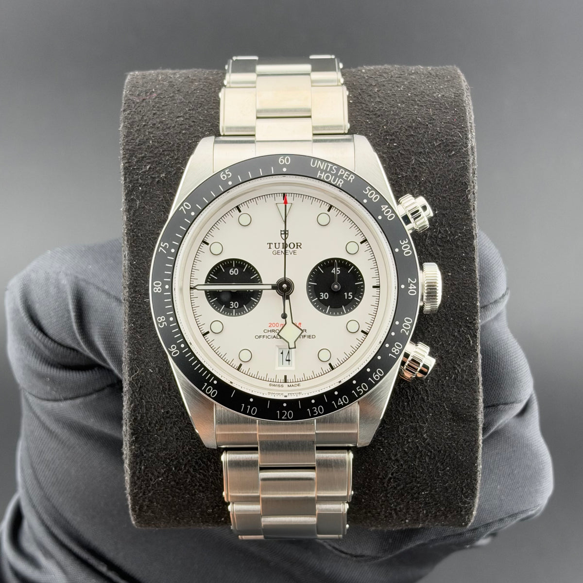 NEW Tudor Black Bay Chrono White 3-Link 79360N