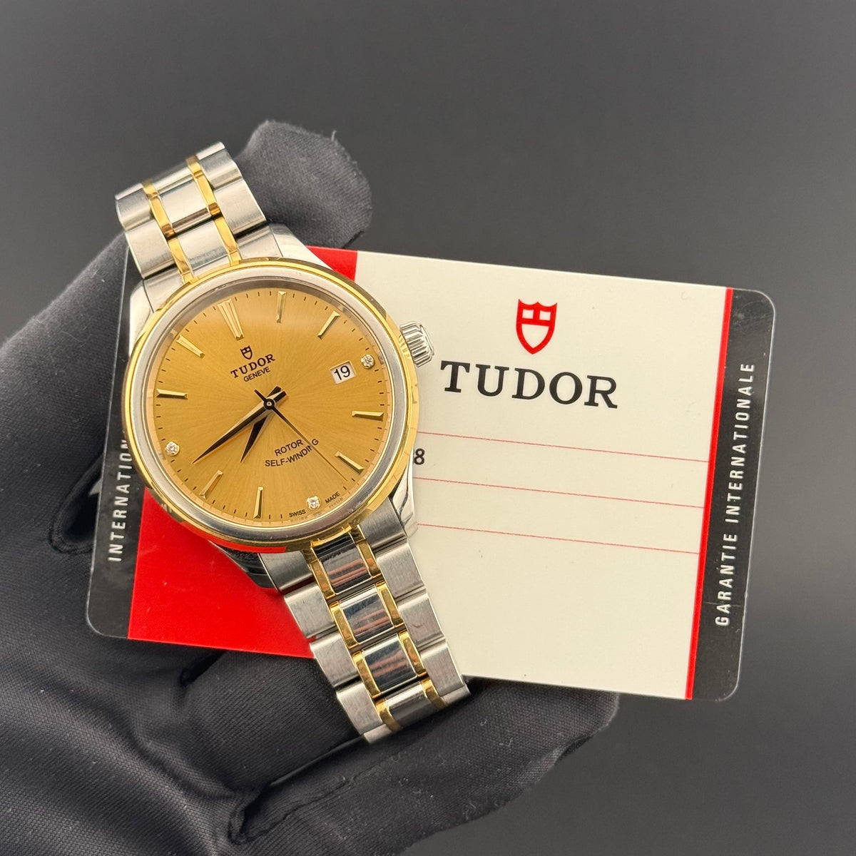 Tudor Style Yellow Gold Steel 38mm 12503
