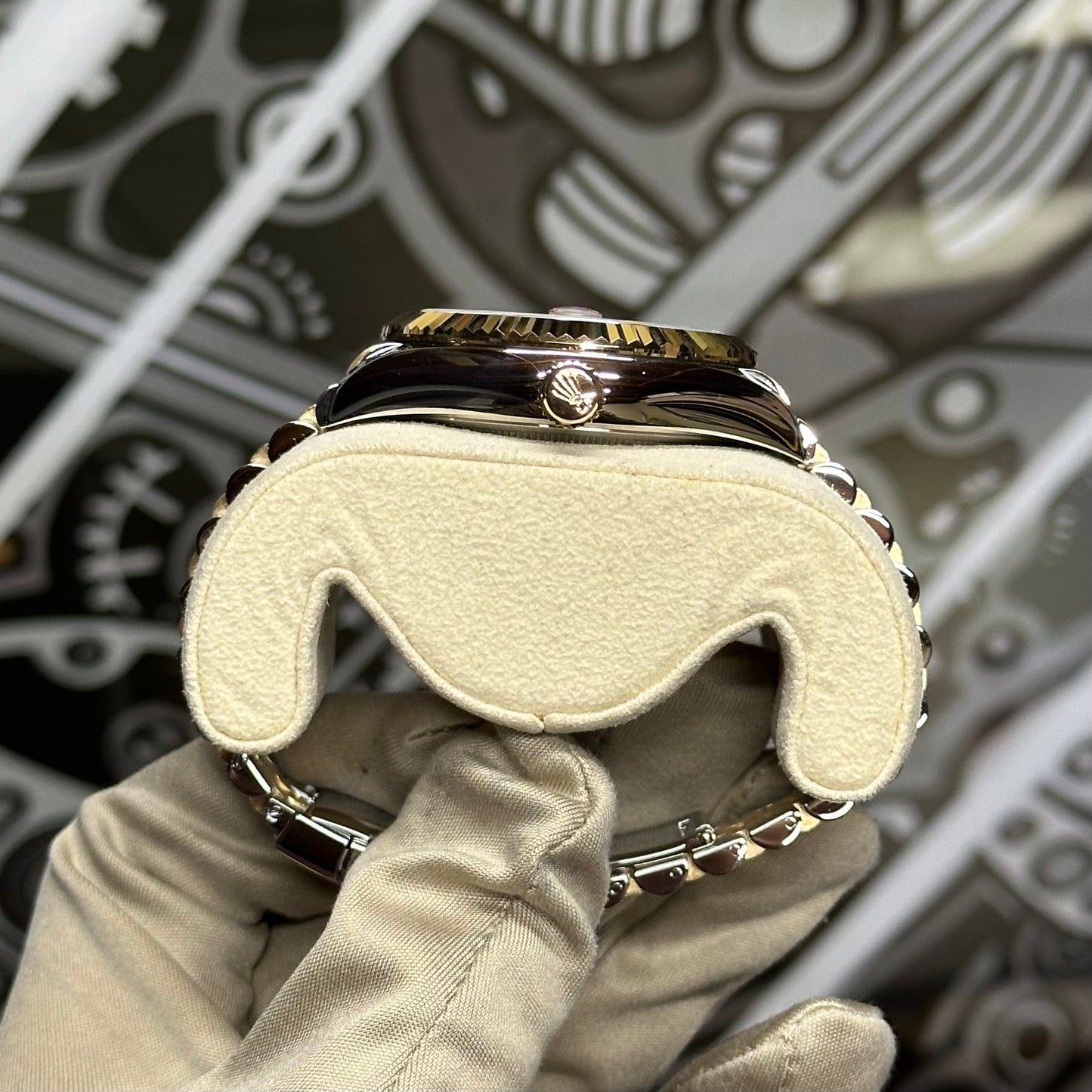 Rolex Two Tone SkyDweller Black Dial Jubilee 336933