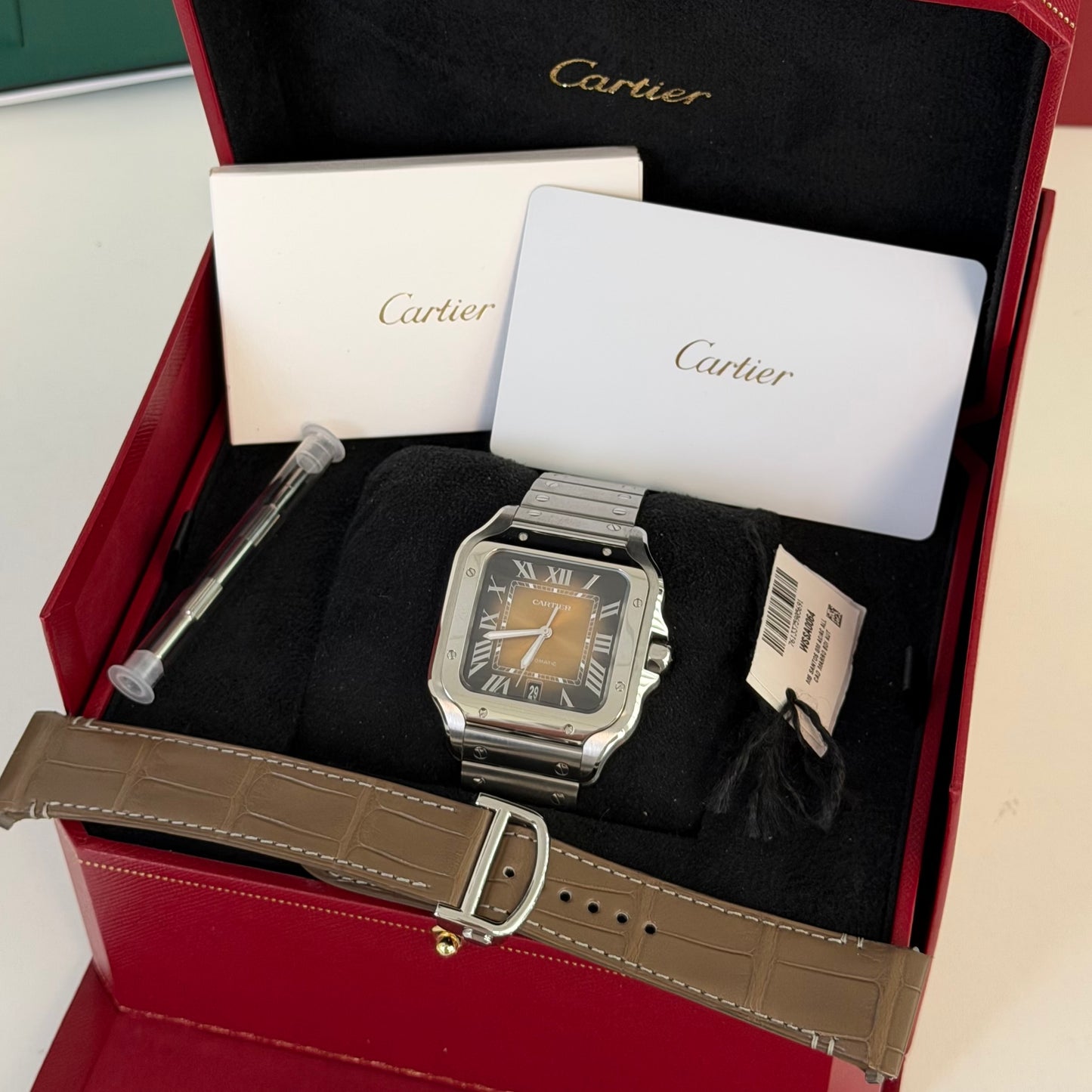 Cartier Brown Large Santos WSSA0064
