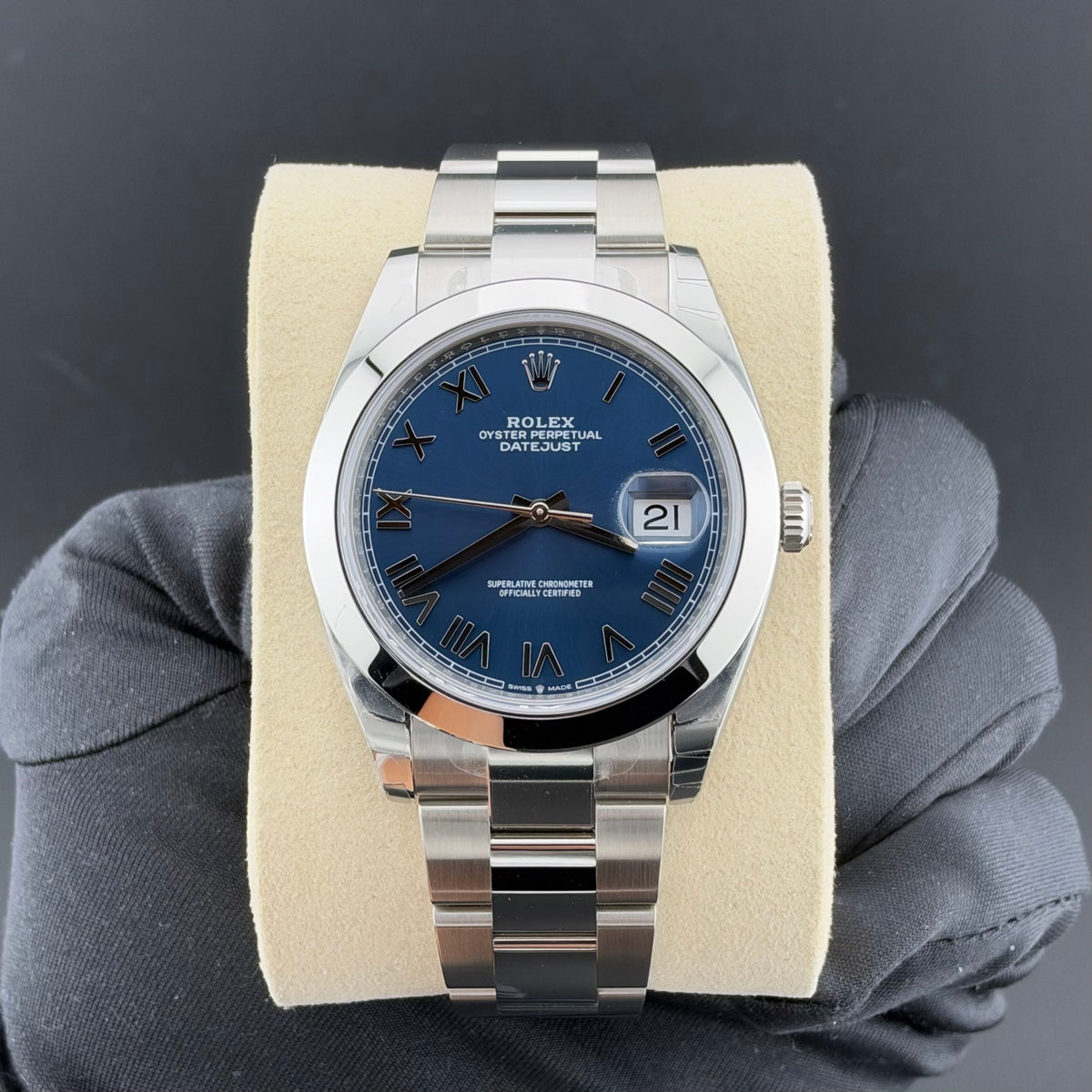 NEW Rolex Datejust 41 Azzurro Blue Roman 126300