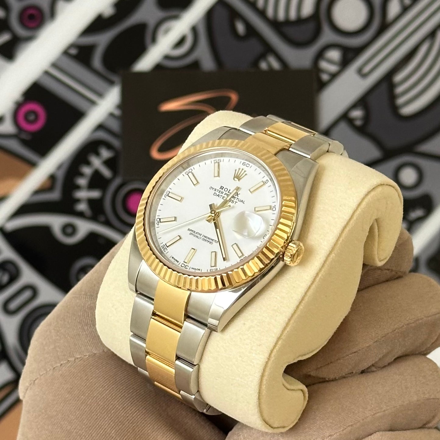 Rolex Datejust41 Two Tone Fluted Oyster White Dial 126333