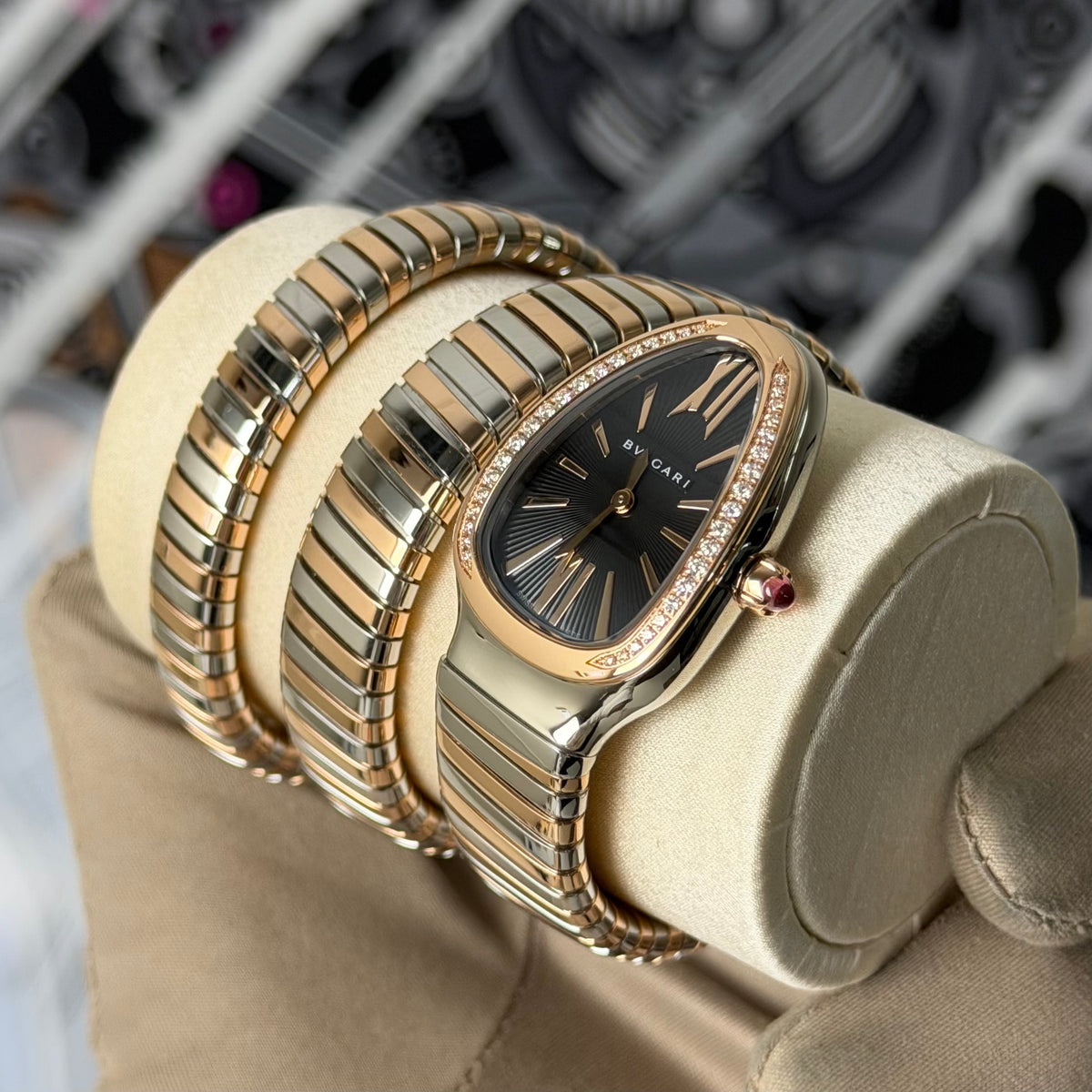 NEW Bvlgari Serpenti Tubogas Rose Gold Diamond 102099